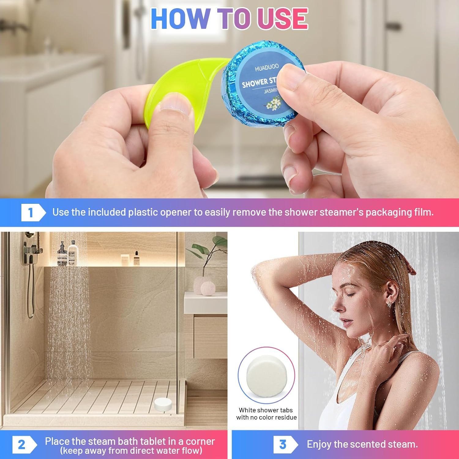 Shower Steamers Aromatherapy Birthday Gifts for Women and Men,30 Pack Shower Bombs for Stress Relief and Relaxation,Self-Care,Organic Essential Oils Relaxation Home SPA for Mothers Day Gifts image number 3