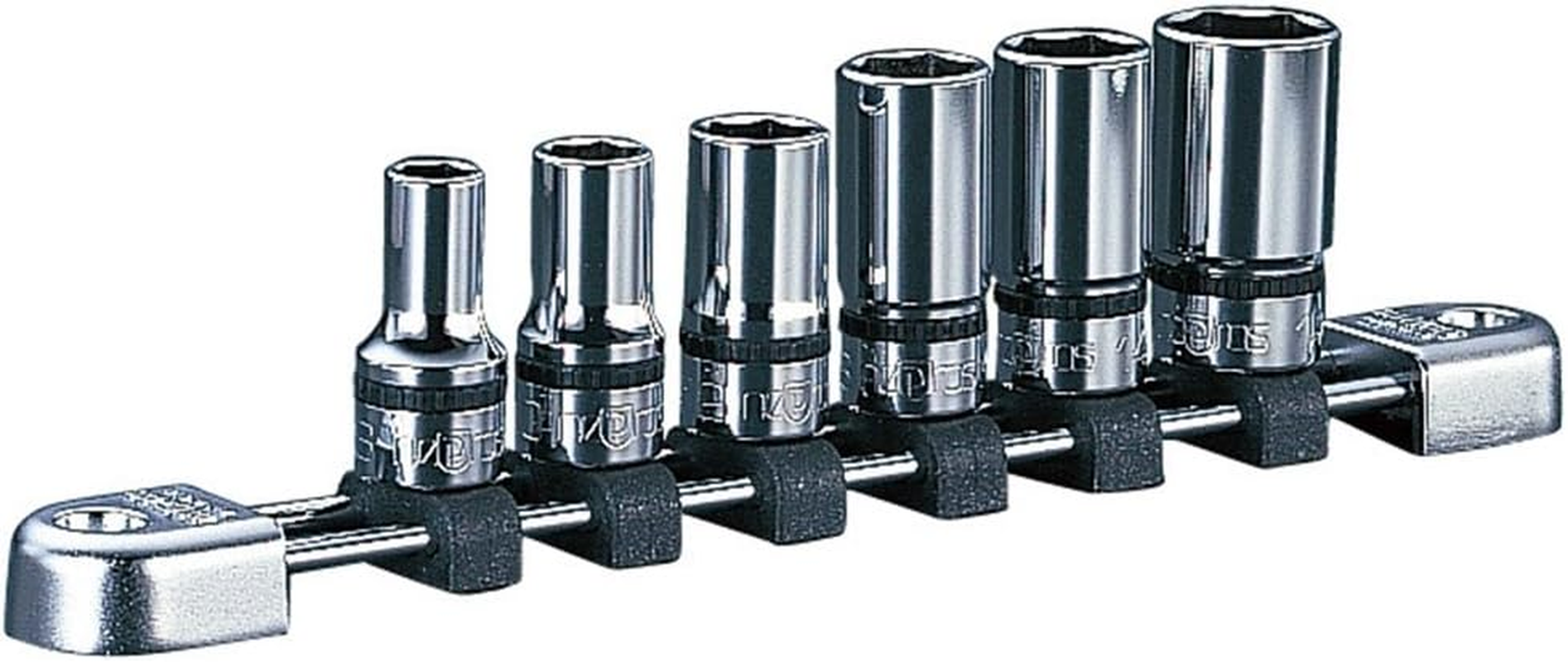 Kyoto Machine Tools (KTC) Neplos 3/8 Inch (9.5 Mm) Universal Socket Set, Set of 5 NTB305JUA image number 3