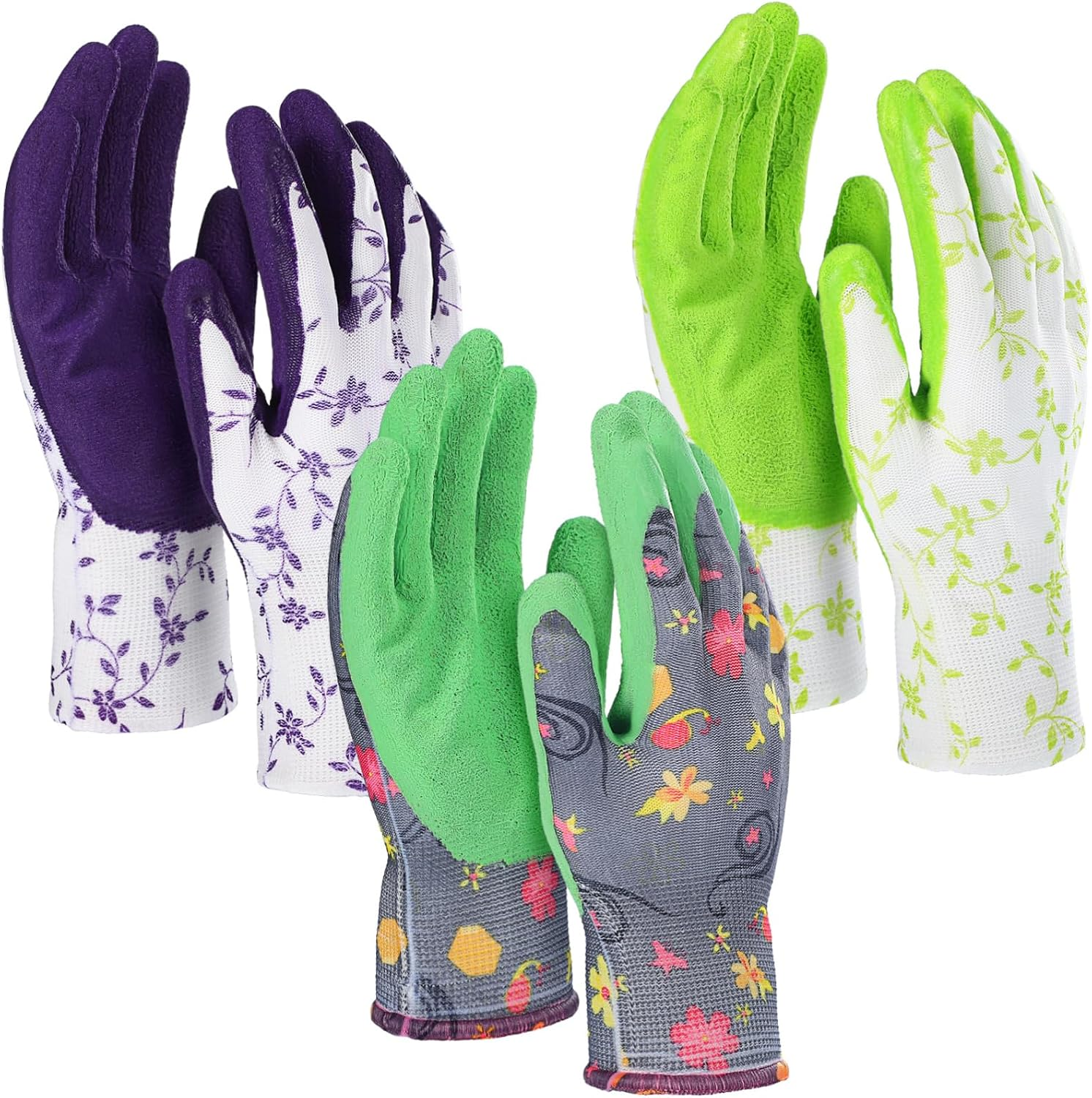 3 Pairs Gardening Gloves and Work Gloves for Men and Women Thick Multi-Color for Welding Construction Yardwork and Floral Gardening image number 4