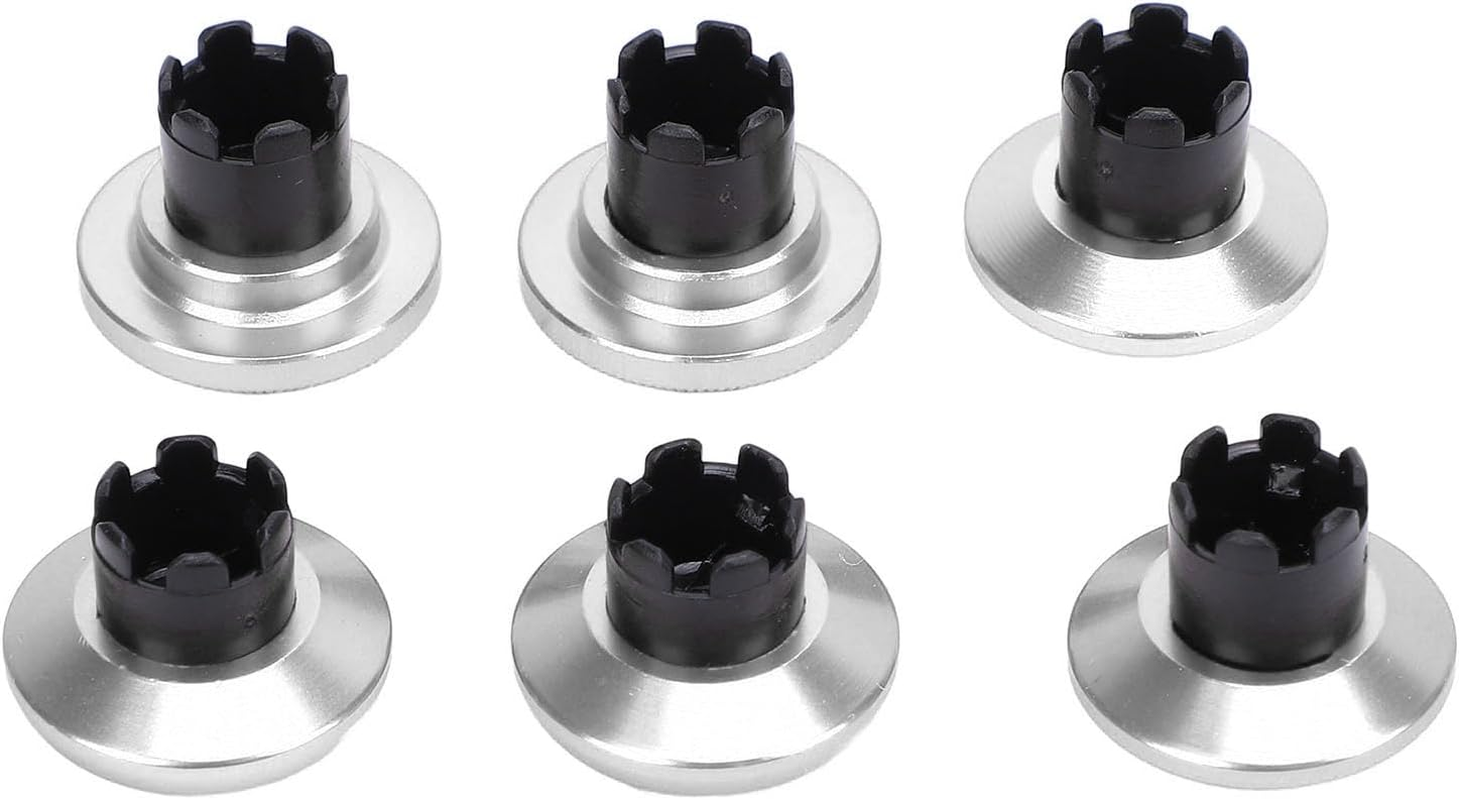 Stick Caps for PS5 Pro Elite, Aluminum Alloy Analog Thumbsticks Joystick Accessories with Textures for Edge Controller, Different Height Shape, Plug and Play (Silver)