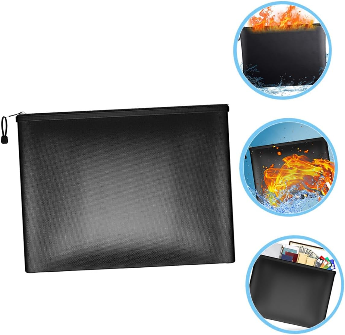STAHAD Fireproof Document Bag Waterproof Zippered Organizer 29X20.5Cm Fire-Resistant Money Holder for Important Paper Storage Home Office Use image number 5