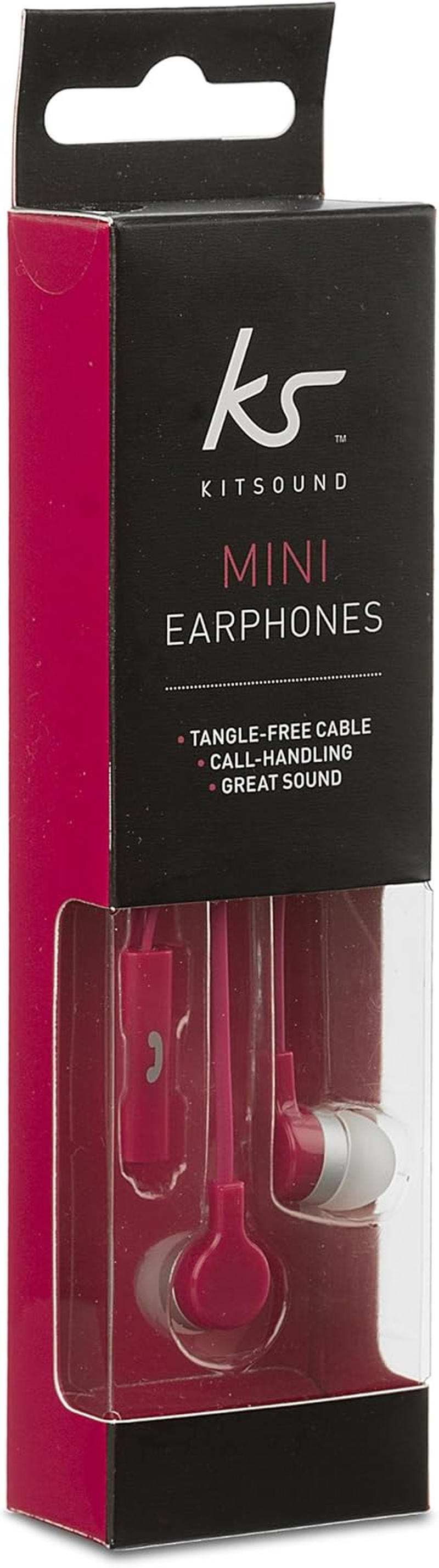 Kitsound Mini In-Ear Headphones with In-Line Mic, Compatible with Iphone, Ipad, Samsung and Android Devices - Pink image number 6