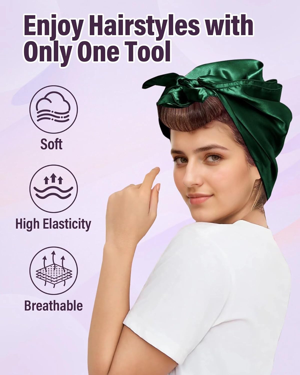 Heatless Hair Curler Overnight Curls-3 Pcs No Heat Curling Blowout Rod to Sleep In,Hair Rollers with Satin Scarf 4 image number 1