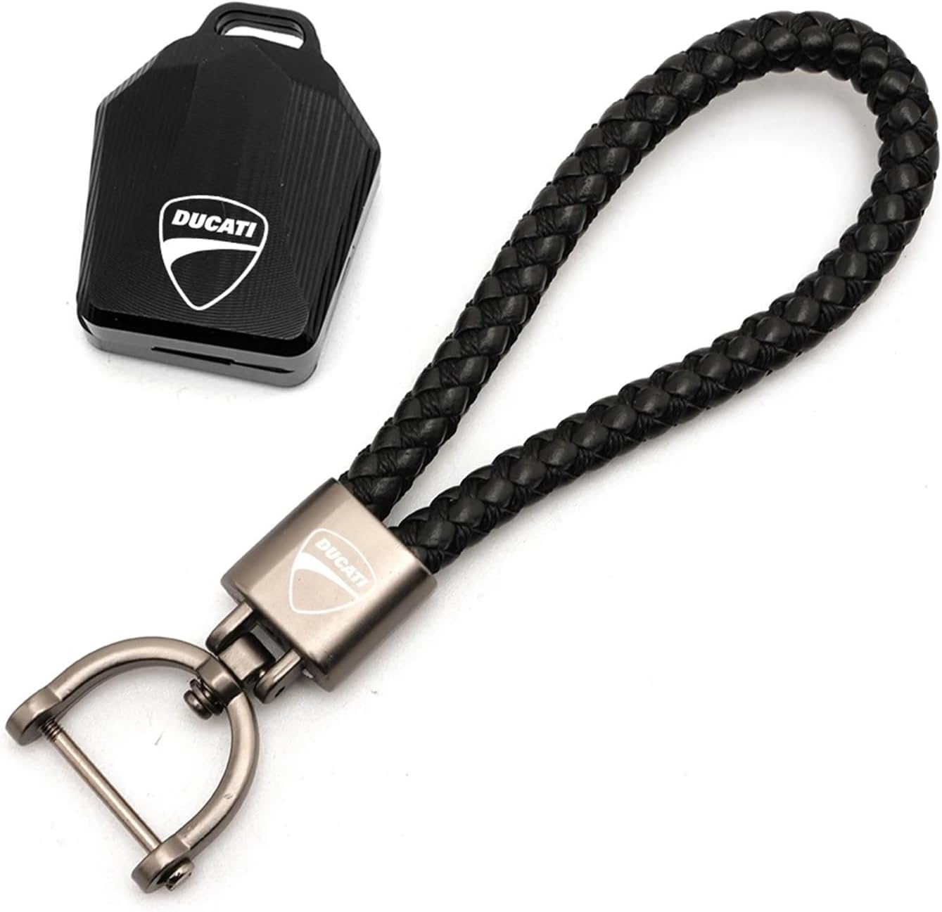 Jininshengxindianzi Compatible with Ducati 600 748 848 999 1098 800 900 749 1198 Monster S2R/S4/S4R/ST3 600 620 696 Motorcycle Key Case Cover Shell with Logo (Color : Black)