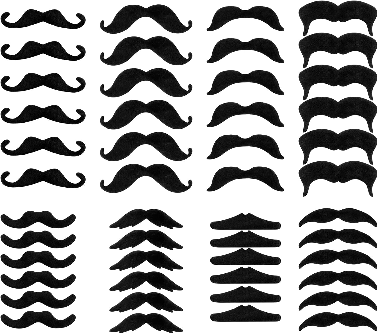 48 Pcs Fake Mustache Fake Moustache Mustaches Self Adhesive Stick on Mustache Fake Beard Black Mustache Costume&hellip;