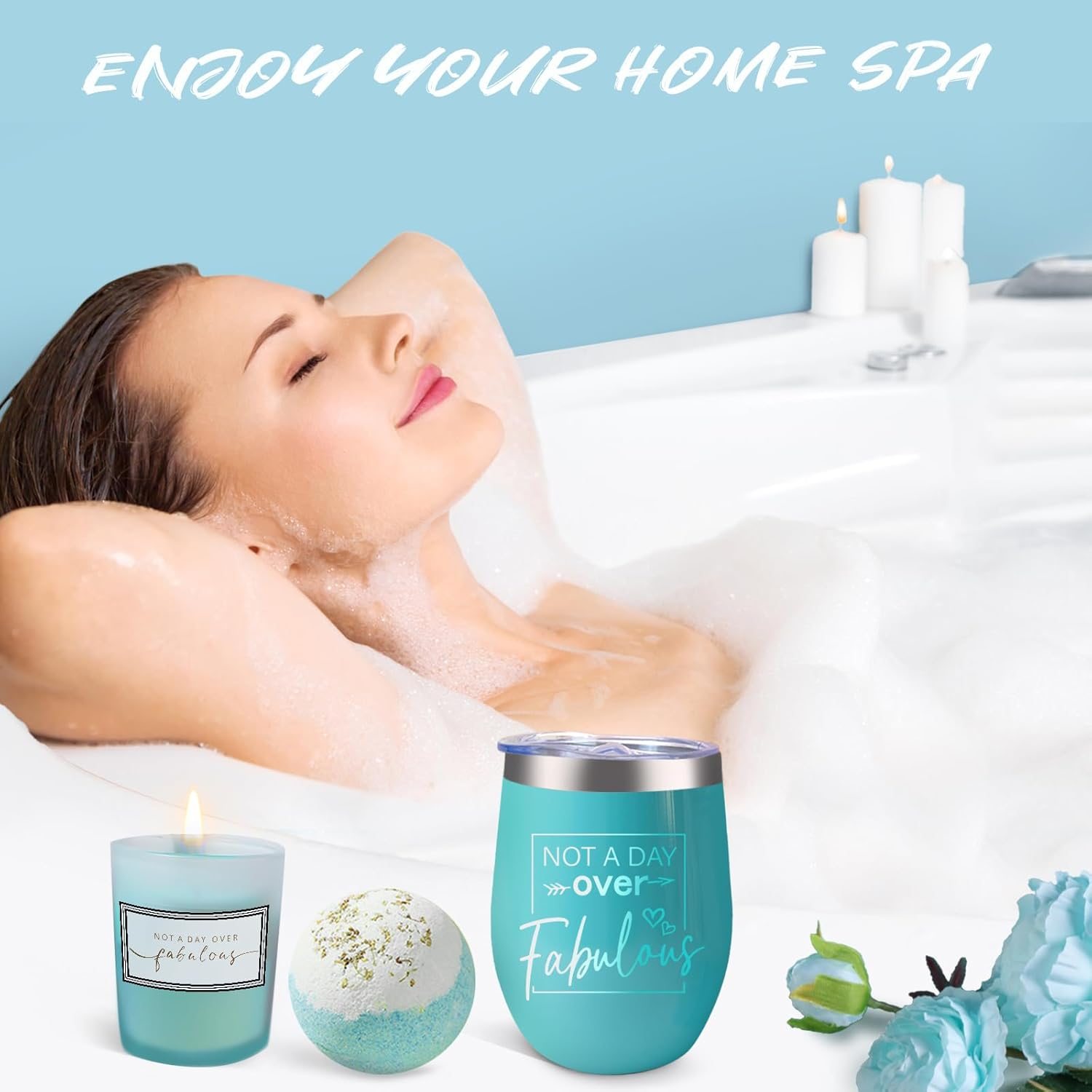 Birthday Pamper Gift Set for Women, Self Care Package with Relaxation Spa Bath Hamper, Christmas Gift for Mom, Sister, Best Friend, Wife, Daughter, Grandaughter, Coworker, Women Who Have Everything