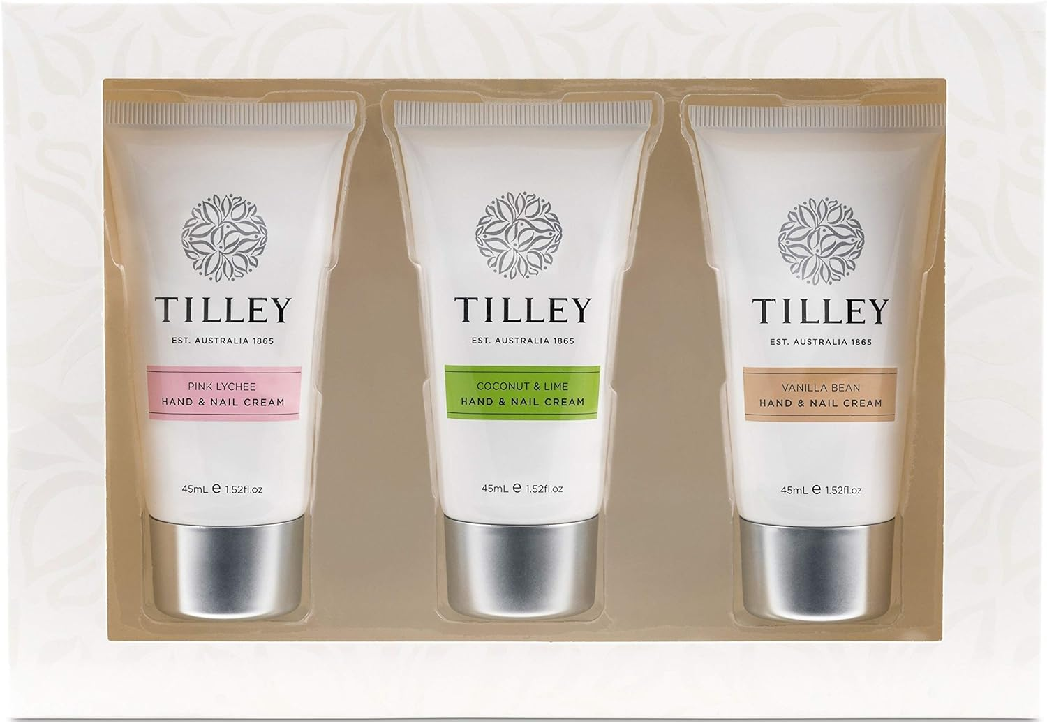Tilley Classic White Floral Hand & Nail Cream Trio Set image number 1