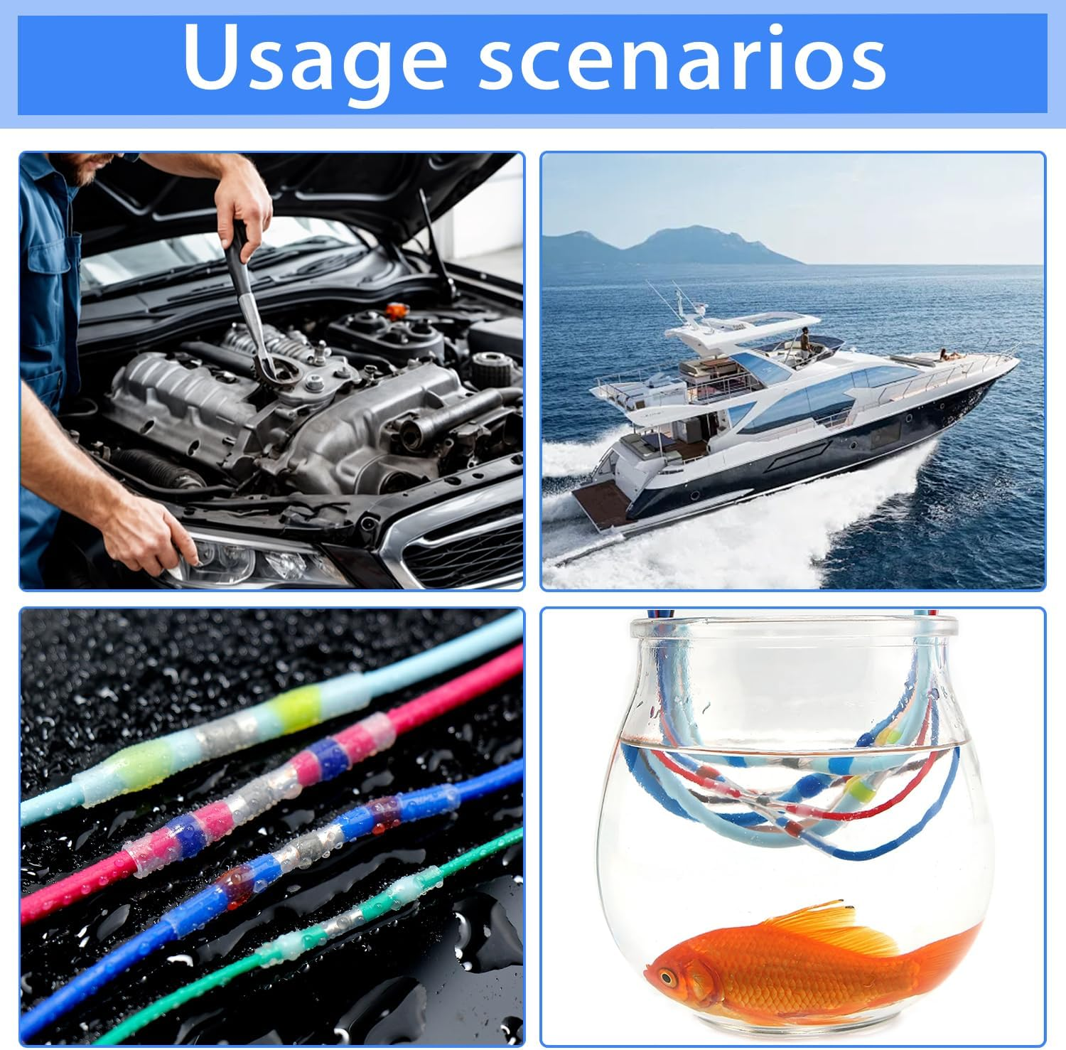 Aikoolwer Solder Seal Wire Connectors Self Soldering Shrink Butt Waterproof Insulated Electrical Terminals Marine Automotive Boat Truck Wiring Stick Solderstick Connector Kit