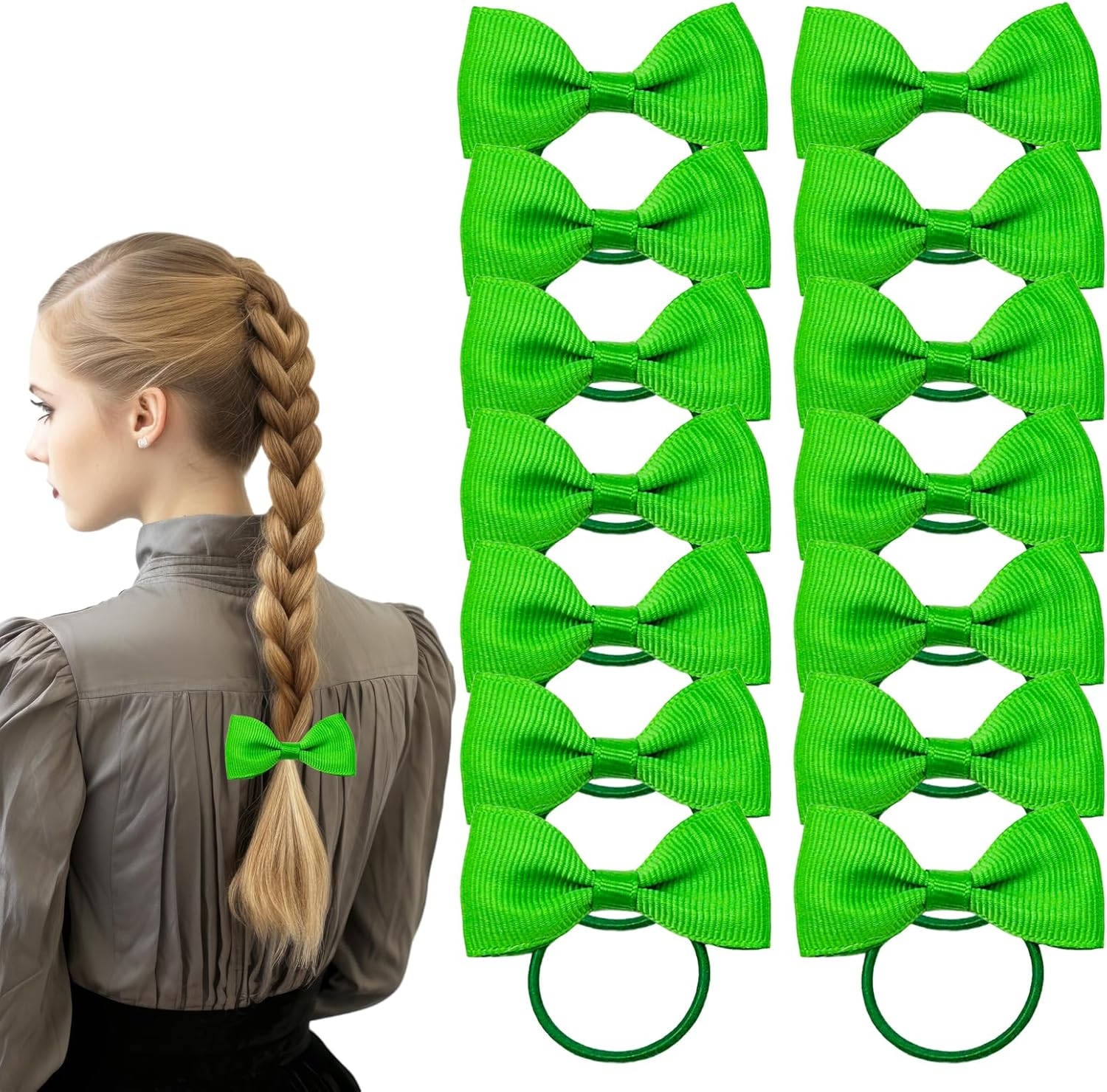 Bliceon 20 Pcs Navy Blue Hair Accessories Set - Girls' Bobbles, Bows, School Bands, Navy Blue Ribbon Headbands, Clips, Elastic Hairbands, and Braids - for Kids and Women