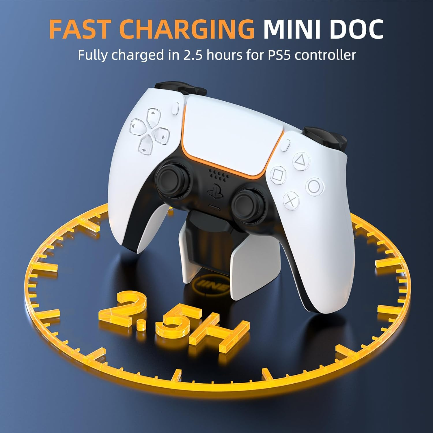 Charging Dock for PS5 Controller, IINE Fast USB Charging Station for PS5 Dualsense Edge Controller, with Charger Indicator and Charging Cable