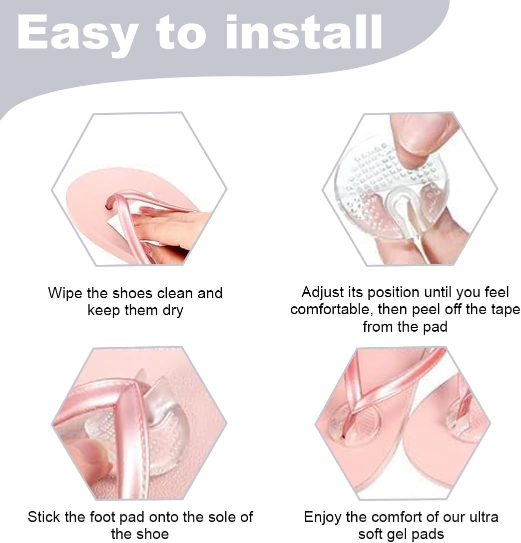 AOEVUIR 6 Pairs Toe Protectors for Flip Flops, Toe Separator Pads, Toe Separator Cushions, Gel Silicone Protection against Pain and Blisters for Men and Women image number 6