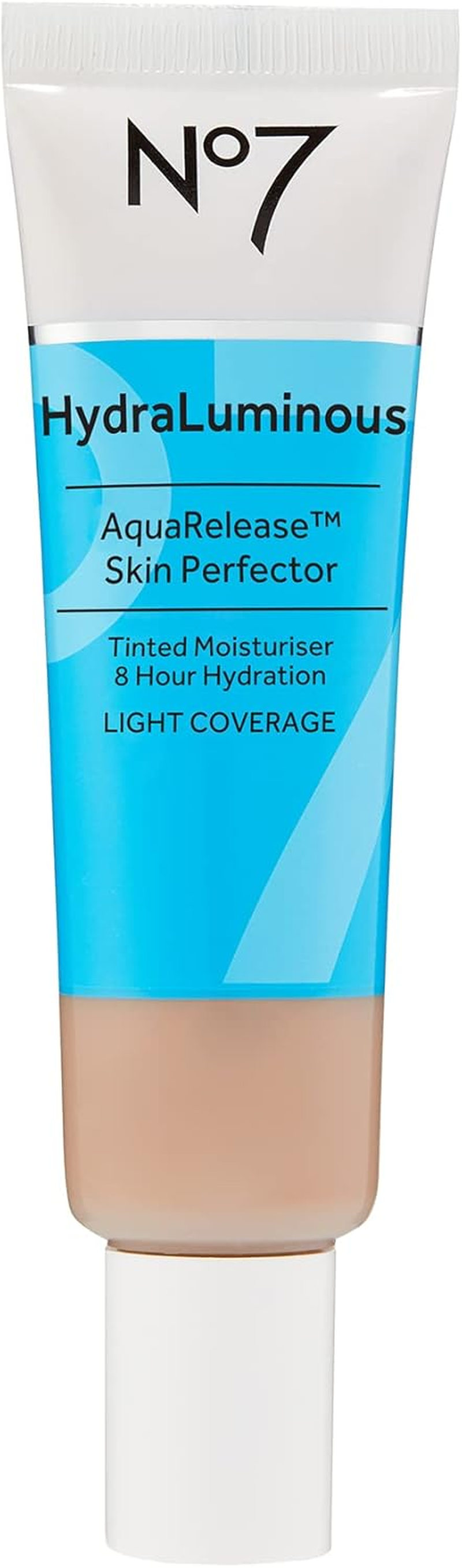No7 Hydraluminous Skin Tint Perfector - Aqua Release Tinted Moisturizer with a Hydrating, Lightweight Formula - Sheer to Light Coverage Face Makeup - Light (1 Fl Oz) image number 2