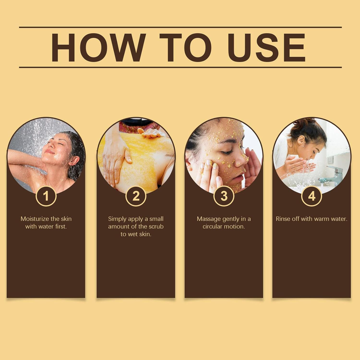 Turmeric Body Scrub Exfoliator &ndash; Brightening, Deep Cleansing, Moisturizing Natural Exfoliant for Dull, Dry Skin, Bikini Area, Gentle Exfoliation Polish image number 3