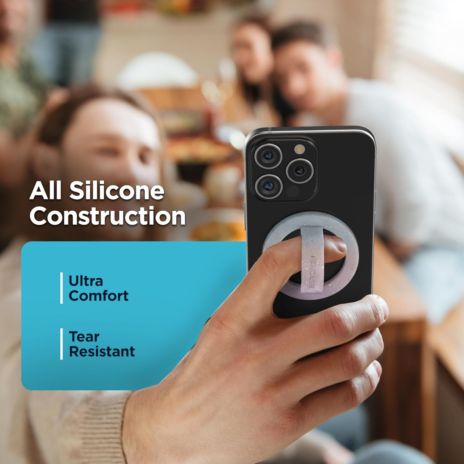 Encased Magnetic Phone Grip Holder (Compatible with Magsafe) Sparkle Silicone Finger Loop Ring for Iphone (Gradient Dream) image number 6