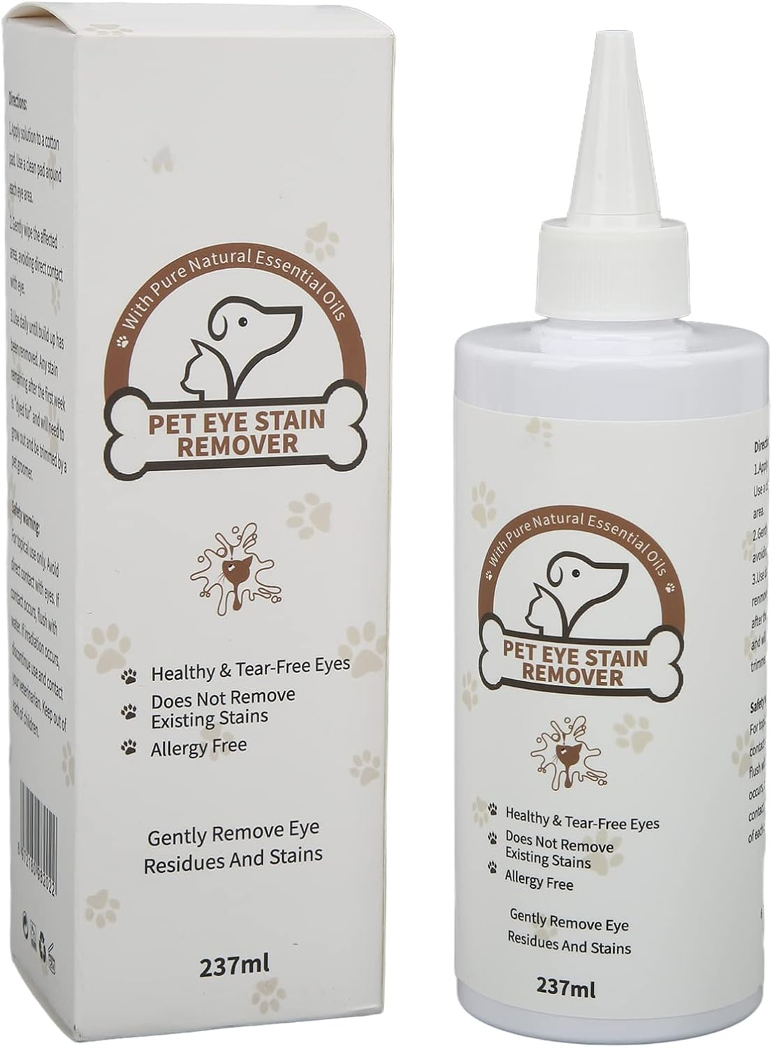 Pet Eye Tear Remover, Eye Stain Remover Dog and Cat Eye Drops Pet Eye Excrement and Eye Dirt Cleansing Agent 237ML for Dogs Cat image number 4