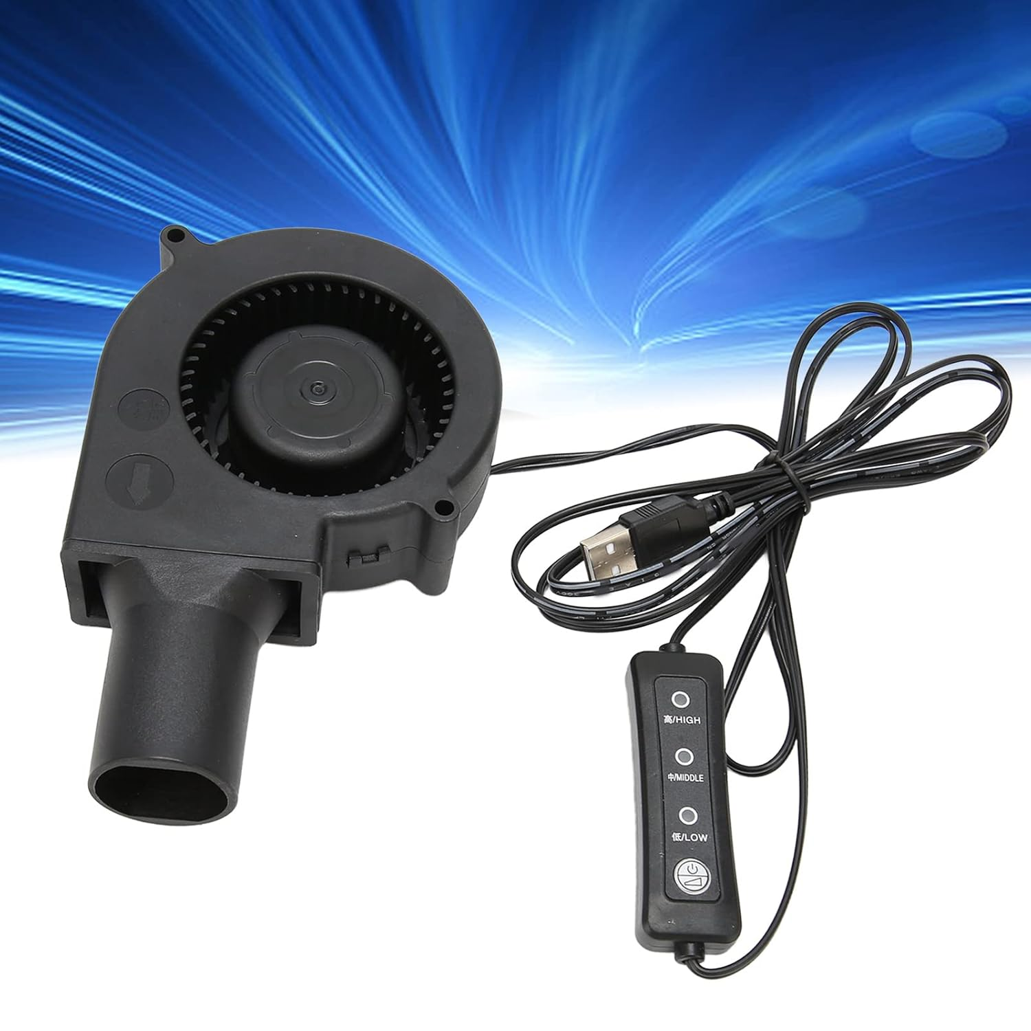 Case Cooling Fan for PC Computer Chassis Electronics 3D Printer, USB Blower Fan 3 Speed Mode DC 5V Brushless 3800RPM 22CFM, Low Noise Quiet Cabinet Cooler image number 3