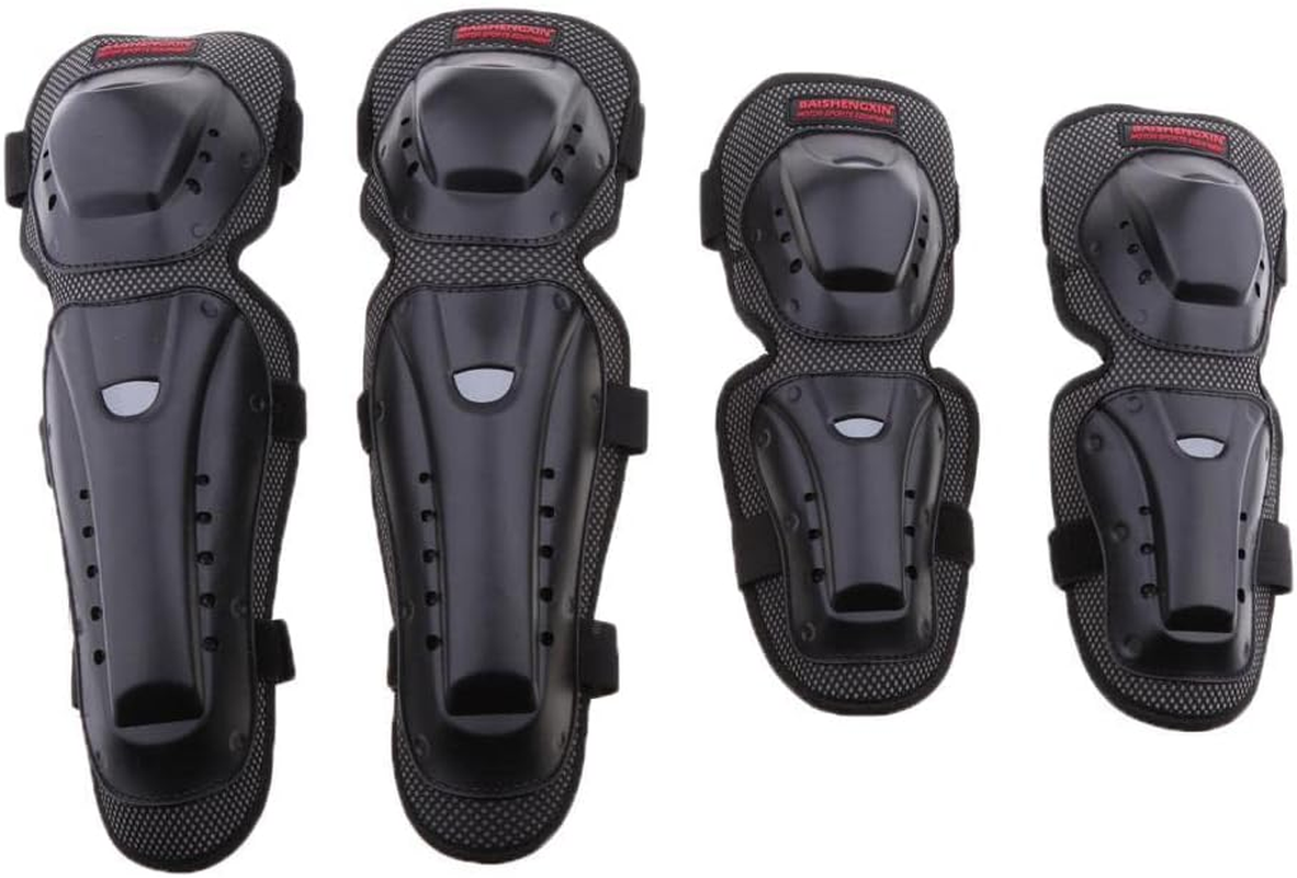 1 Set Motorcycle Protective Elbow and Knee Pads Guard Black