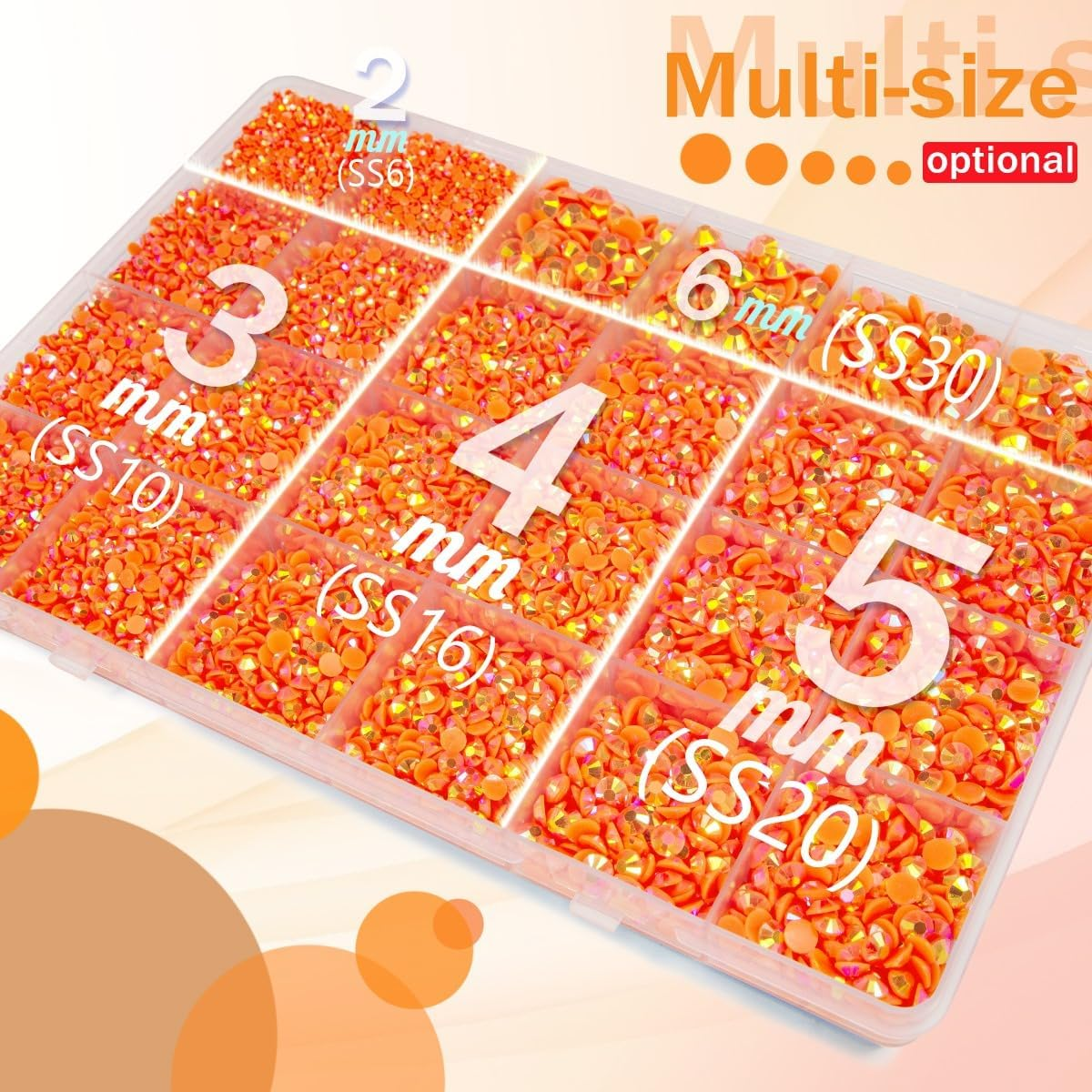 Orange Ab Resin Rhinestone with Jewelry Glue B7000 for Stunning Craft Ss6 Ss10 Ss16 Ss20 Ss30 Gelatin Stones Flat Bottom Diamonds Gems Pendants for Nail Face Eyes MA image number 4