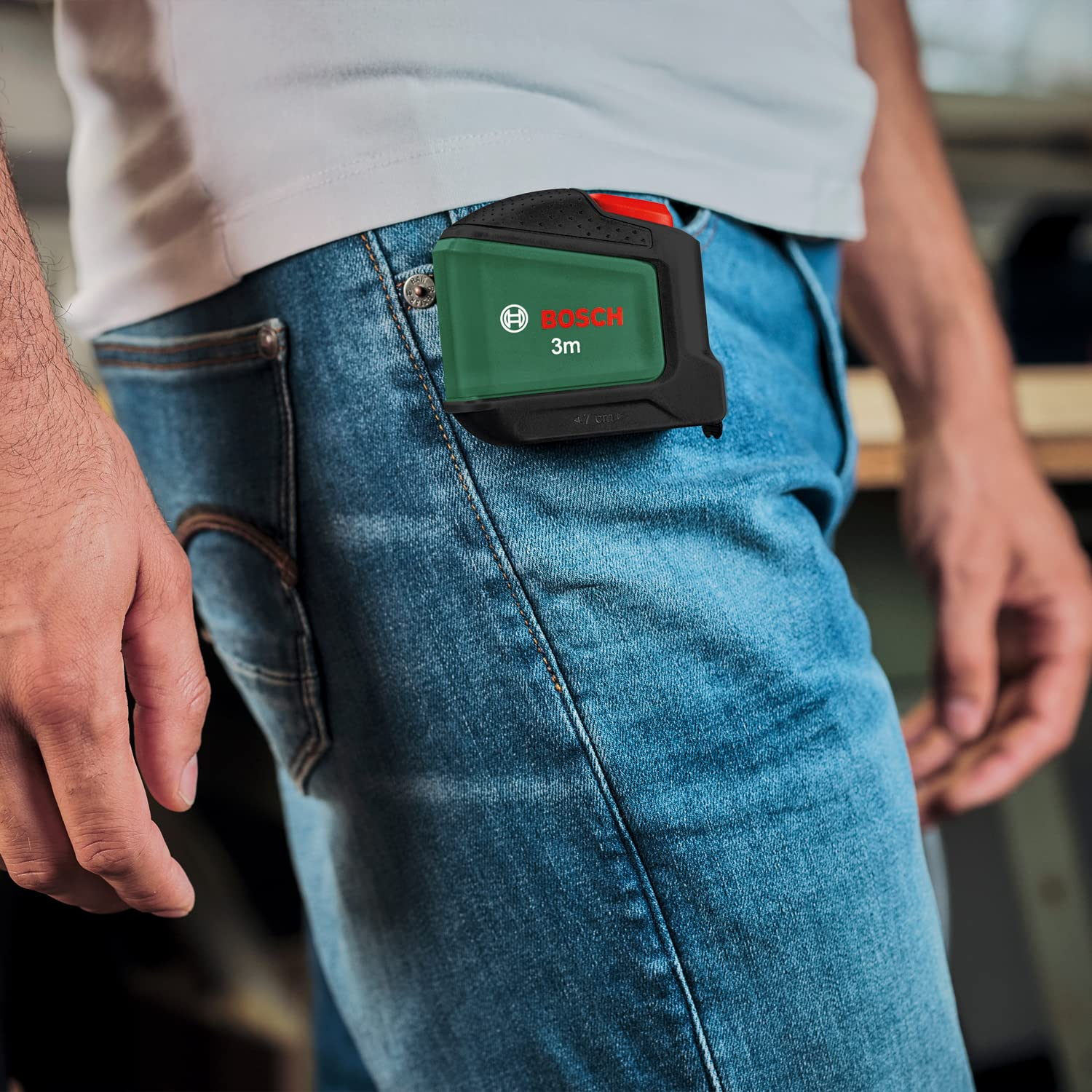 Bosch Home & Garden Tape Measure 3M (Auto Lock; 19Mm Tape Width, Nylon-Coated, Accurate 3-Metre Tape Measure with Two-Direction Hook and Metal Belt Clip) image number 3