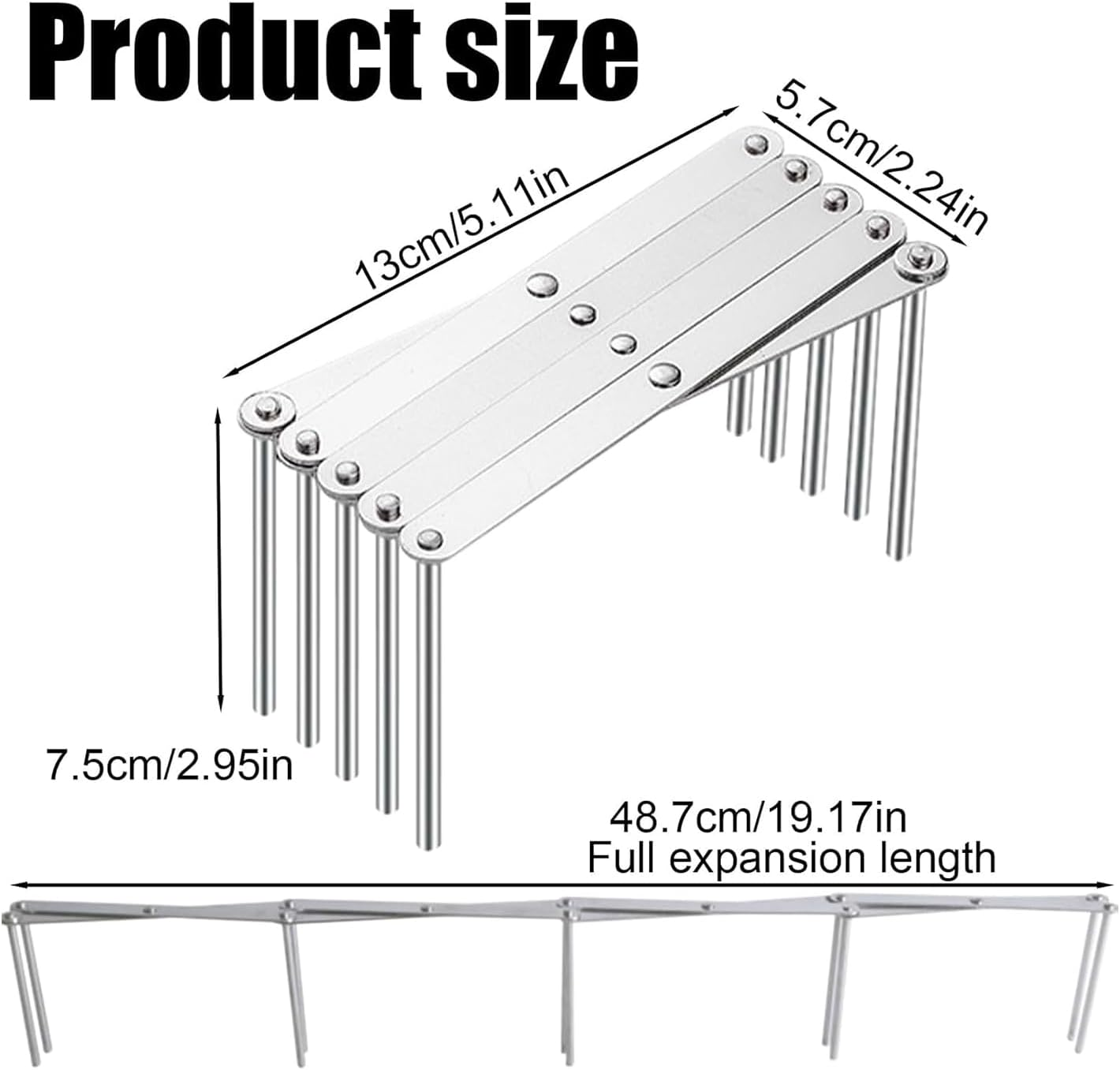Lyfengdeam Pot Lid Holder, Adjustable Pot Lid Organizer, Kitchen Cabinet Pantry Pan and Pot Lid Organizer Rack Holder Adjustable Plate Organizer Rack, Retractable Small Dish Drying Rack (2 Pcs) image number 5