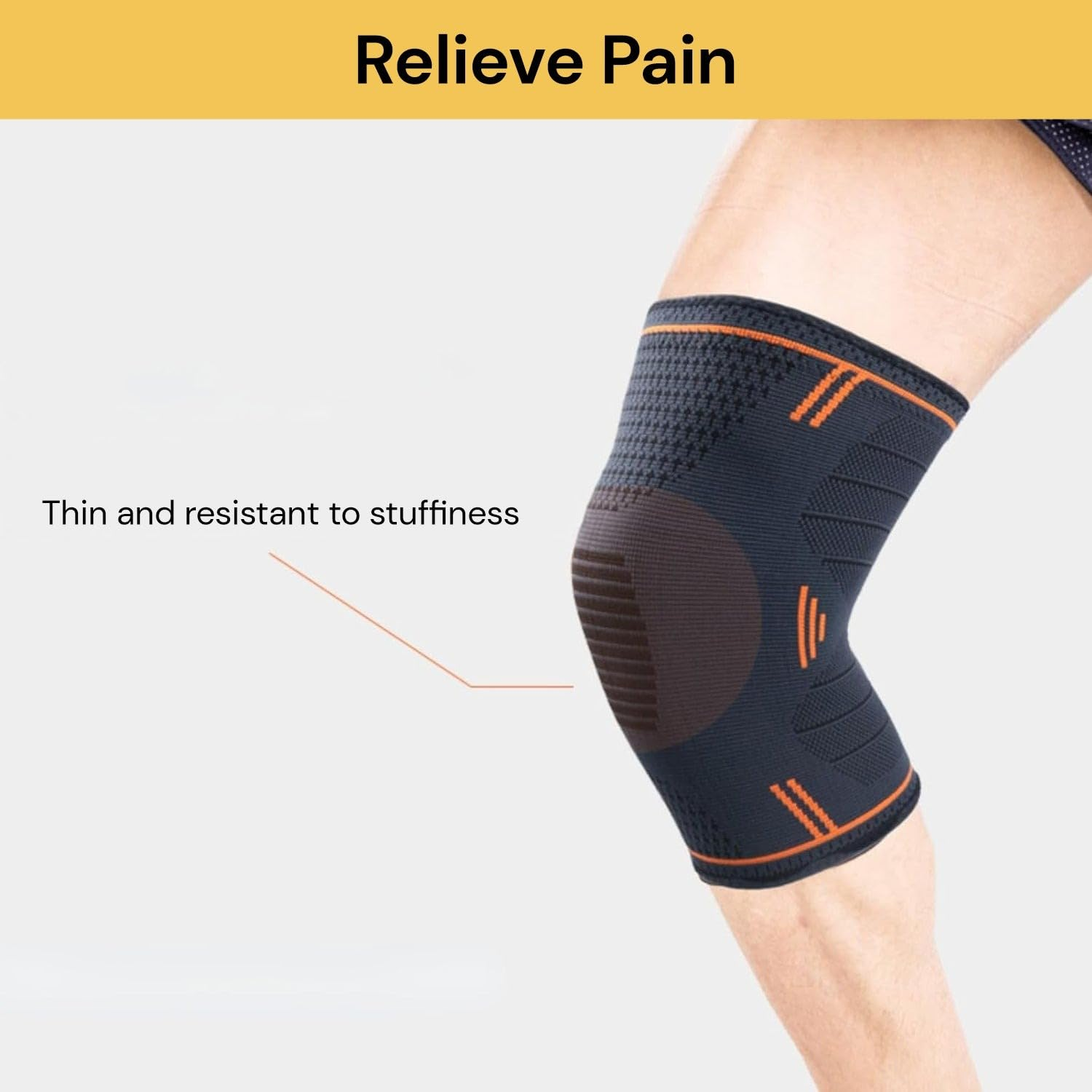 2 Pack Knee Braces for Knee Pain Women & Men - Knee Compression Sleeve, Knee Support for Arthritis Pain, Meniscus Tear, Running, Working Out, ACL, Mcl,Pain Relief Sports, Home Gym (S) image number 4