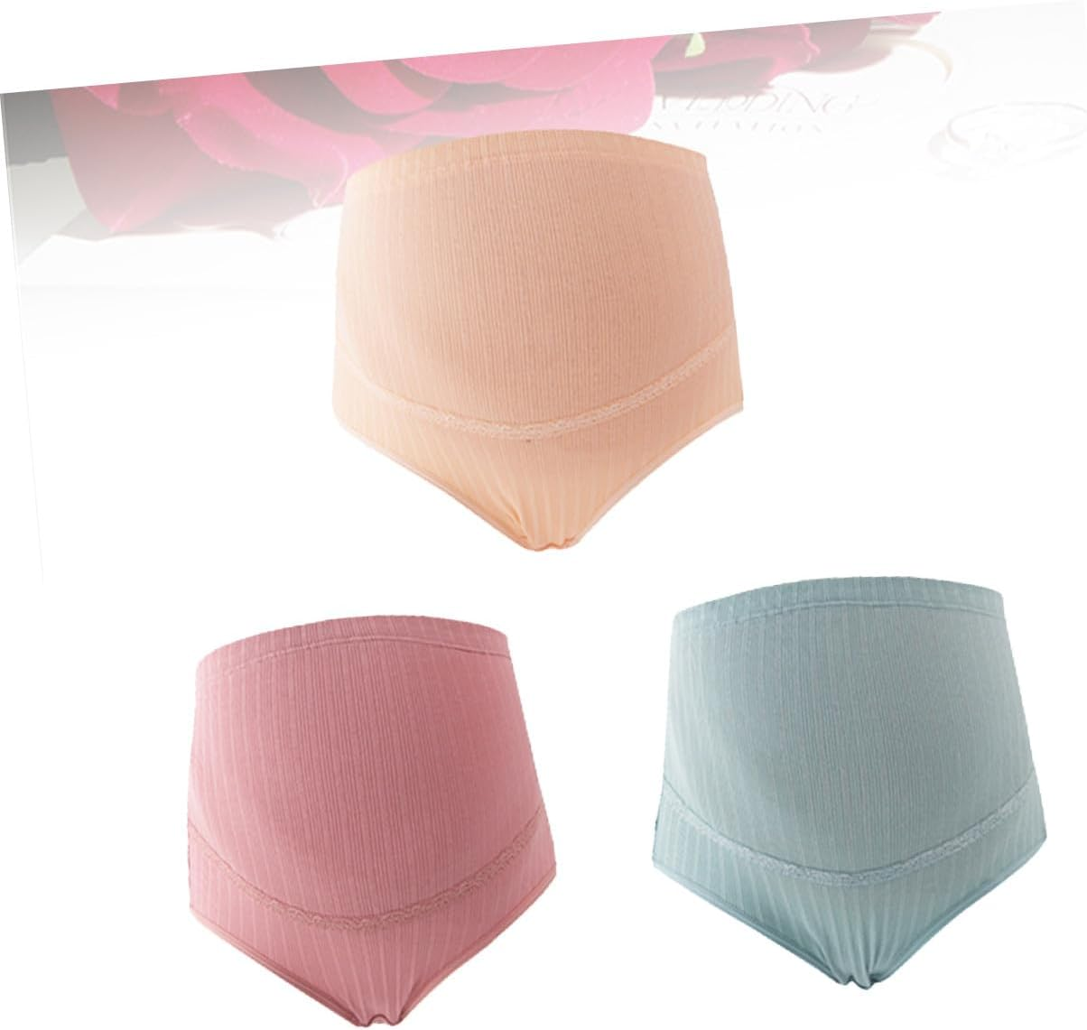 3Pcs High Waist Cotton Maternity Panties Stretchy Breathable Underwear with Stomach Support for Pregnant Women Comfortable Pregnancy