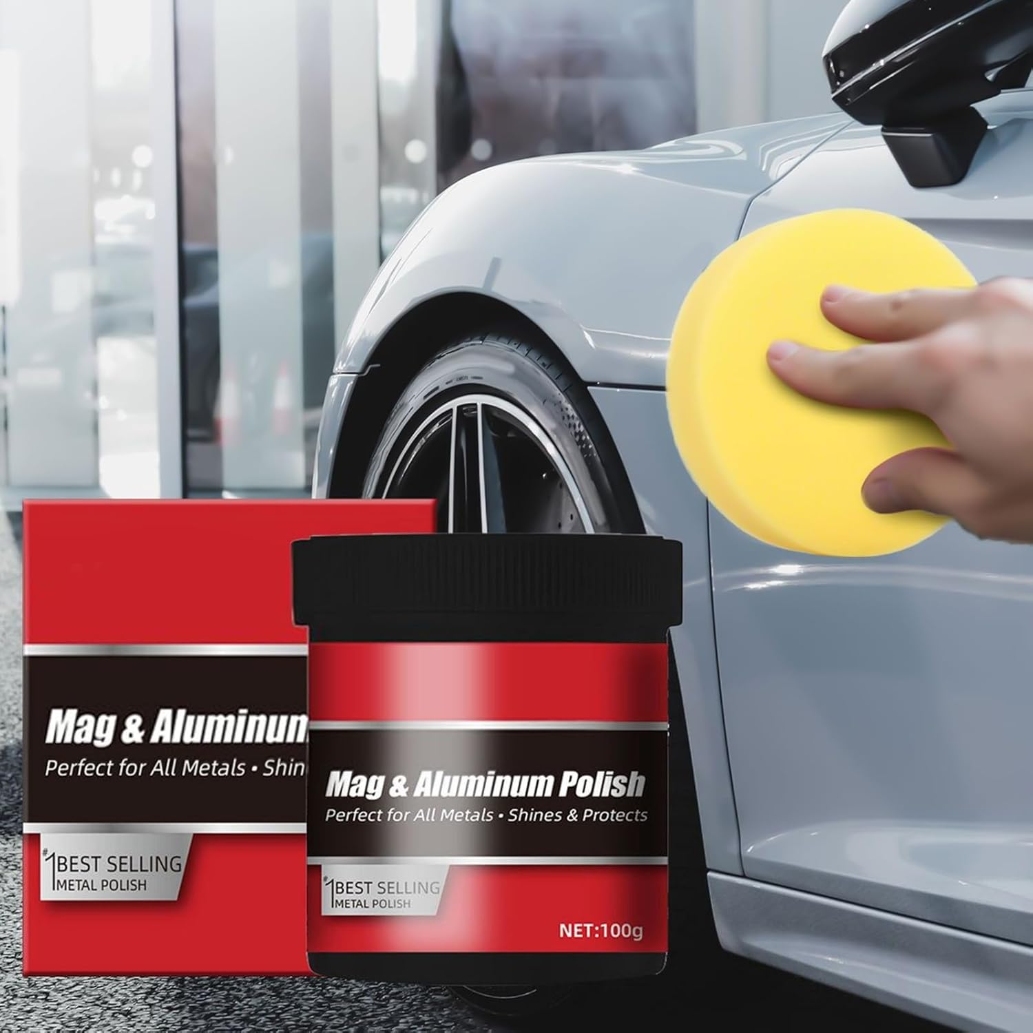 Car Paint Polish, Scratch Removal Paste, 100G Automotive Detailing Compound for Repair, Abrasive Polish Cream for Exterior Trim, Vehicle Care Solution for Truck SUV RV Wheel Mechanical image number 1