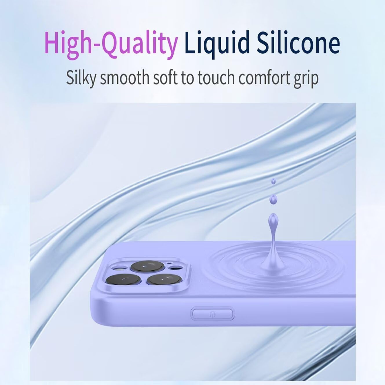 YUECXIN Silicone Case for Xiaomi 15, Ultra Thin Silky Soft Touch Full Body Liquid Silicone Mobile Phone Case, Comfortable to Hold Shockproof Protective Case Purple image number 4