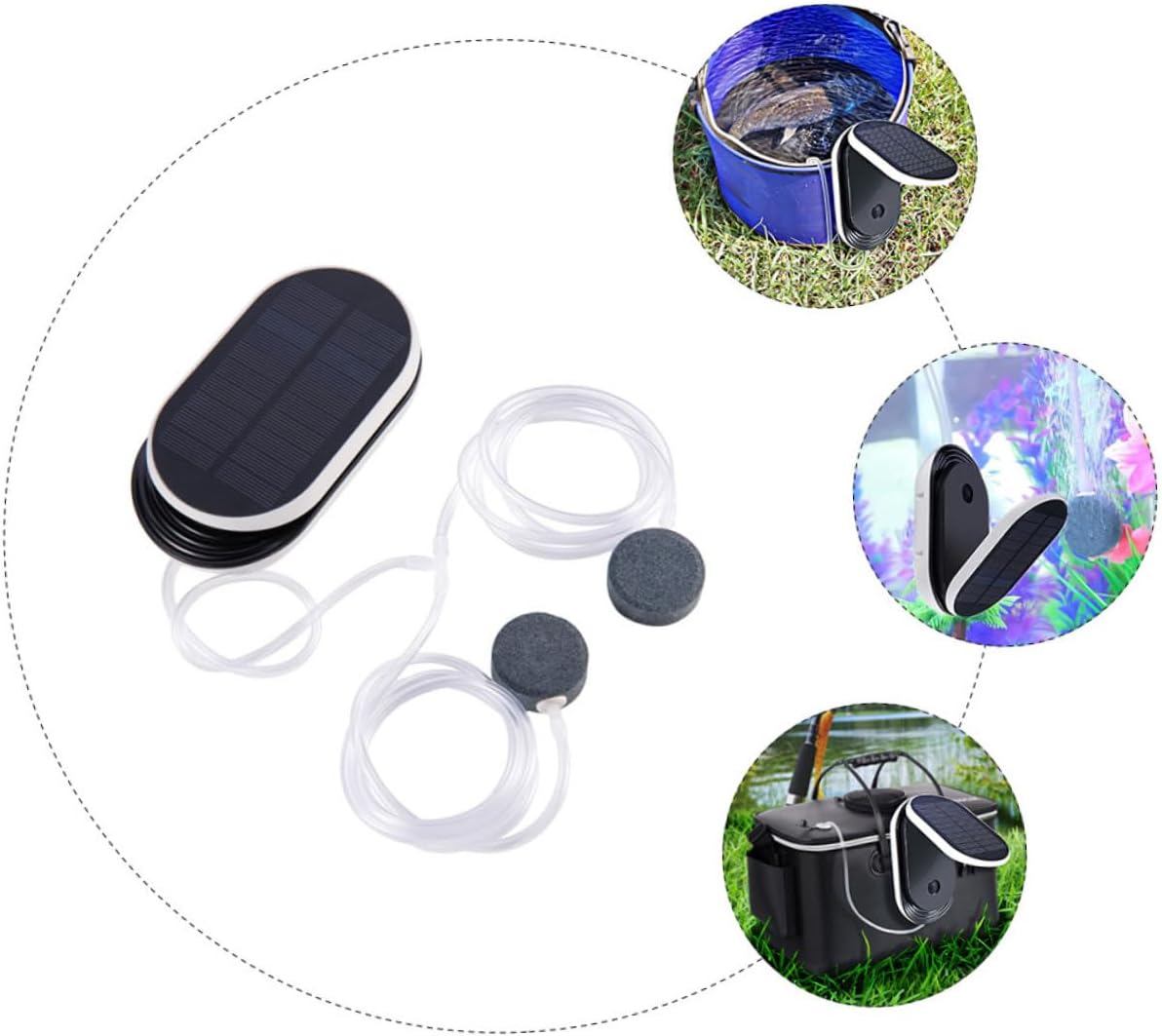 Yardenfun Solar Oxygen Aerator Portable Air Pump for Fish Tanks and Ponds Noise-Reducing Copper Core Pump with Built Lithium Battery Suitable for Fishing and Aquarium Oxygenation image number 3