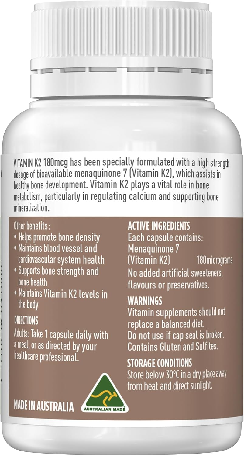 Healthy Care Vitamin K2 180Mcg Capsules, Bone Health Support, 50 Pack image number 1