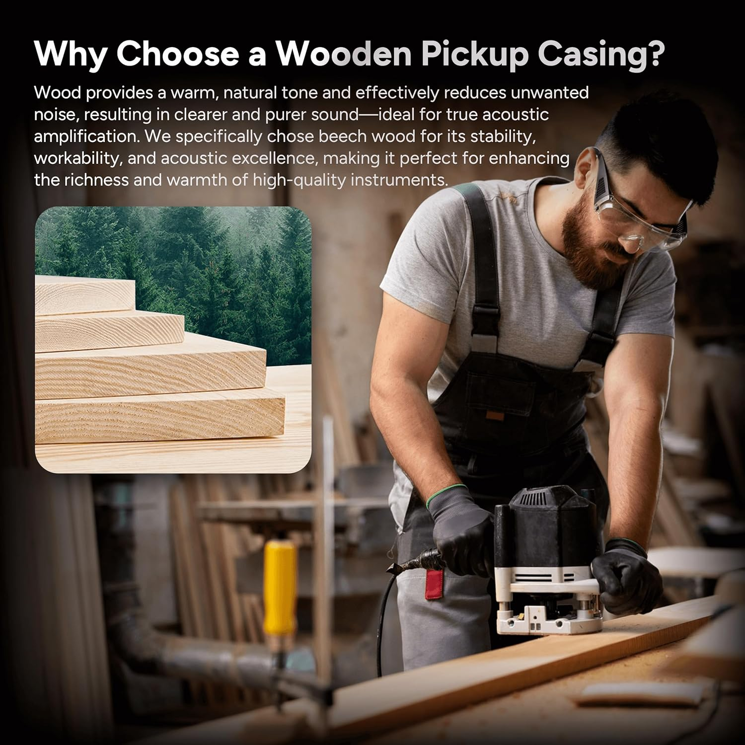 Amumu NEO-SP31 Passive Neodymium Magnetic Soundhole Pickup with 1/4 Bronze Strap Jack for 3.82In to 4.33In Soundhole Steel String Acoustic Guitar - Bountiful image number 6