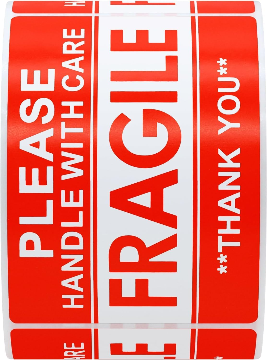 Hybsk Fragile Stickers Handle with Care Warning Packing Shipping Label for Corrugated Cartons, Plastic Drums, 300 Labels per Roll,Permanent Adhesive (2X3 Inch) image number 6