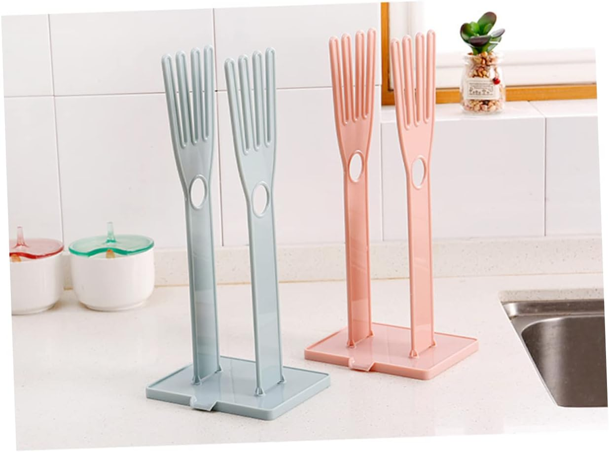 OKUMEYR Creative Gloves Rack for Kitchen Bathroom Rubber Glove Drying Storage Holder Drain Towel Rack Pink Modern Design for Dish Drying and Hanging Storage image number 2