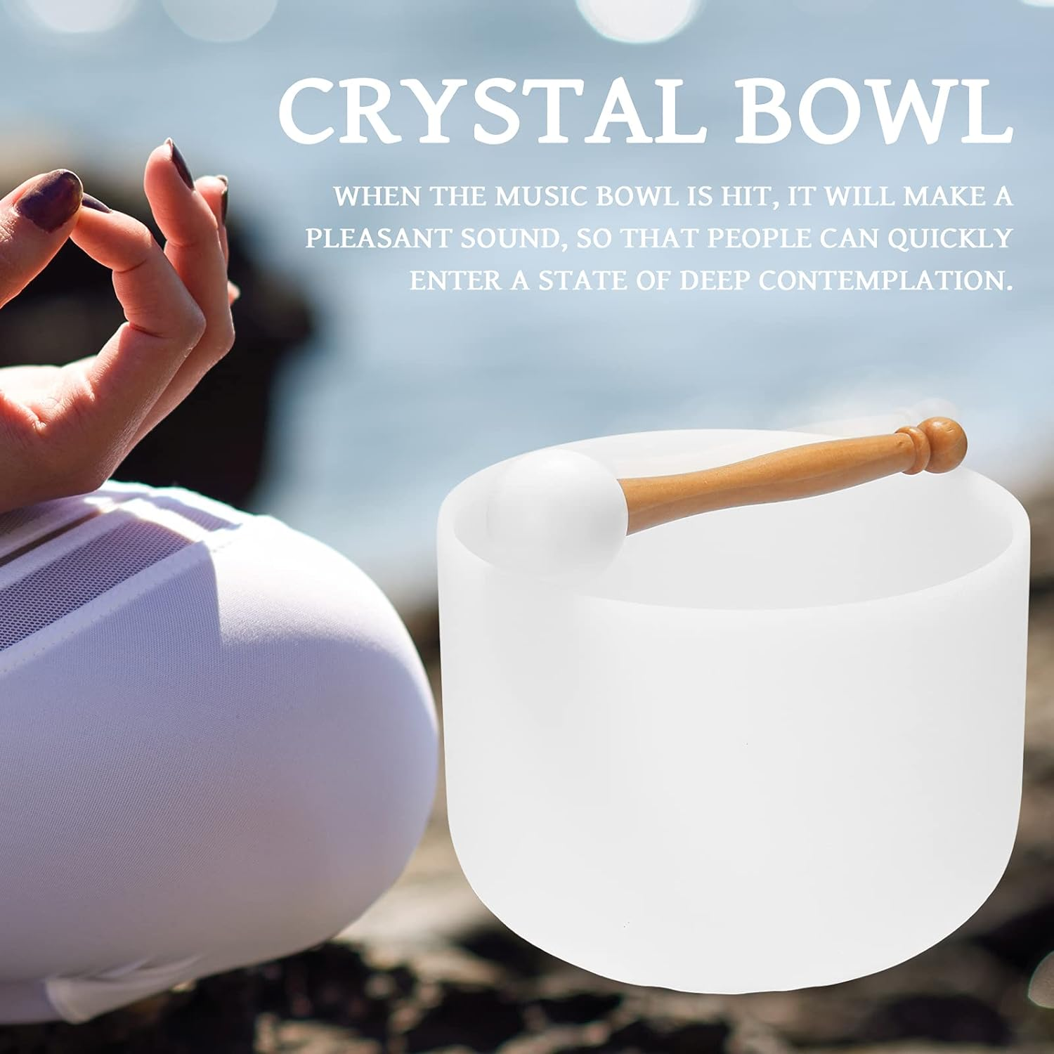 Mingzhe 440HZ Crystal Struck Bowl Ritual Music Therapy Yoga Meditation Singing Bowls Percussion Instruments image number 1