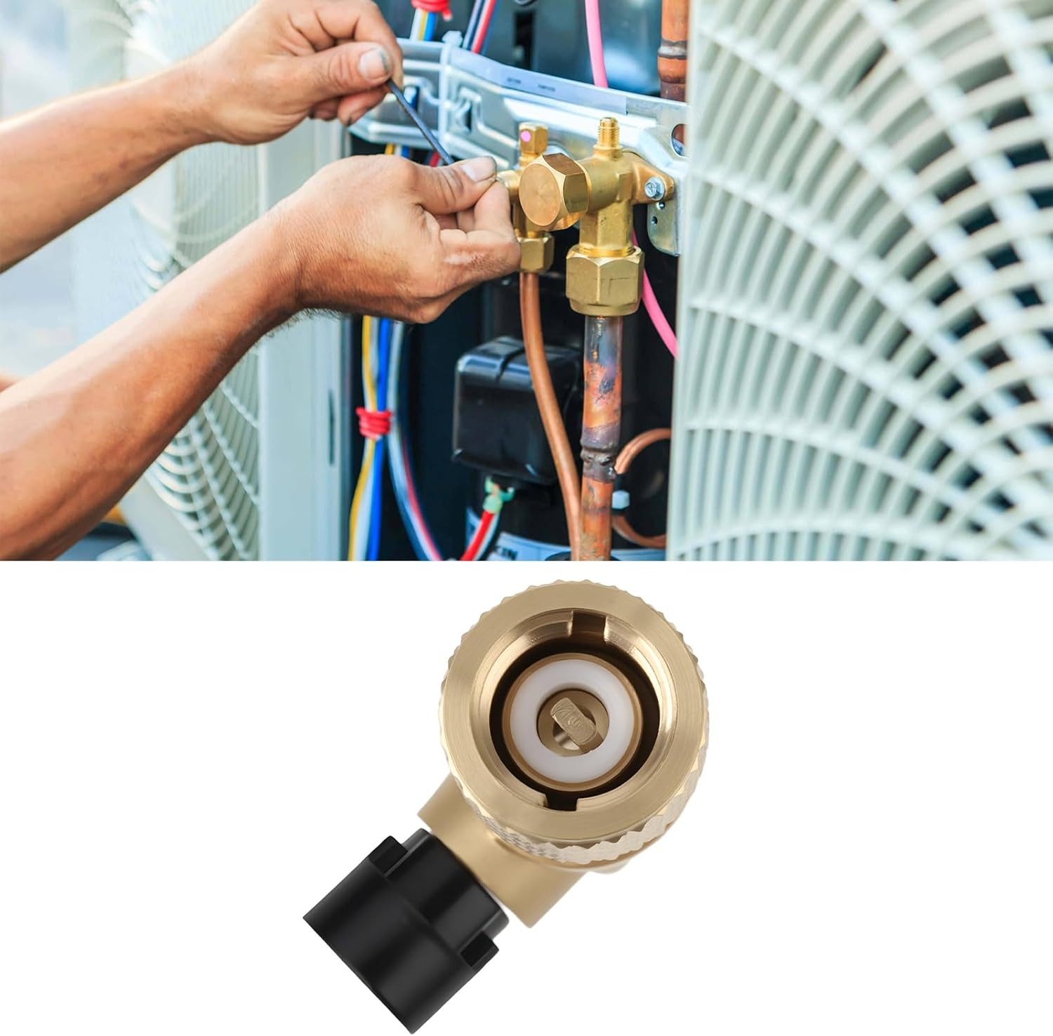 SING F LTD 1X Refrigerant Safety Valve 1/4 Acme F to 5/16 SAE M Right-Hand Thread for R32 Air Conditioning Refrigeration image number 6