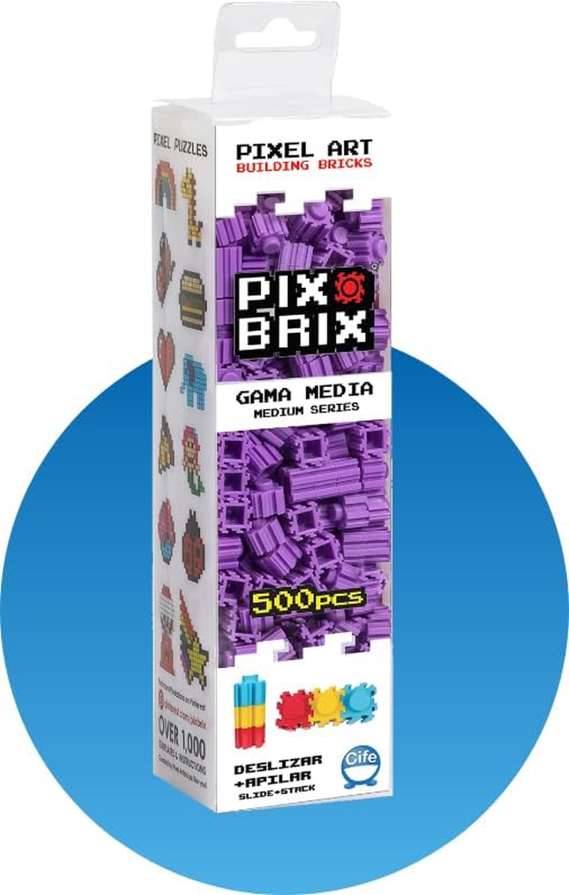 Cefa Toys 57004 PIX BRIX Pixel Art Set 500 Pieces Purpure Middle Class image number 3