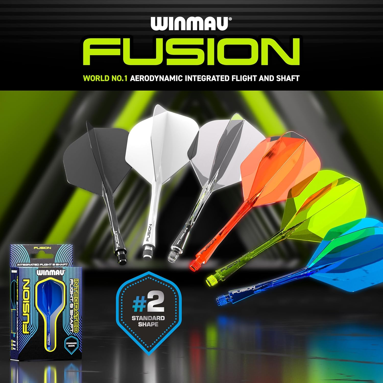 WINMAU Fusion Intergrated Dart Flight and Shaft System - 1 Set per Pack (3 Flights and Shafts in Total) image number 3