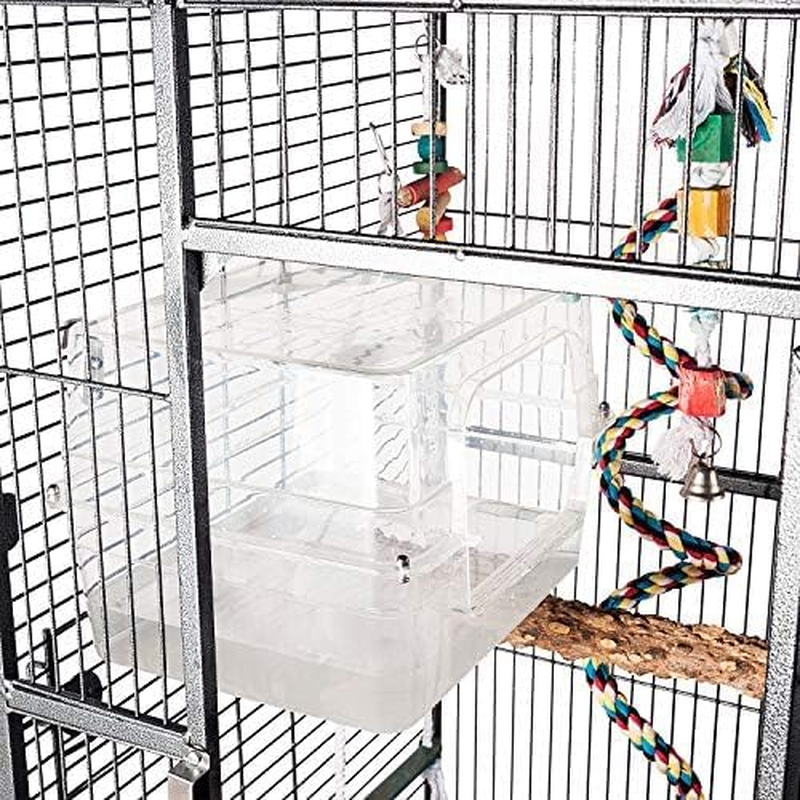 Colorday Large Bird Bath with Clear View, for Greys,Amazons,Conures,Cockatiels,Parakeet.(13X11X8 Inch) Upgraded image number 1