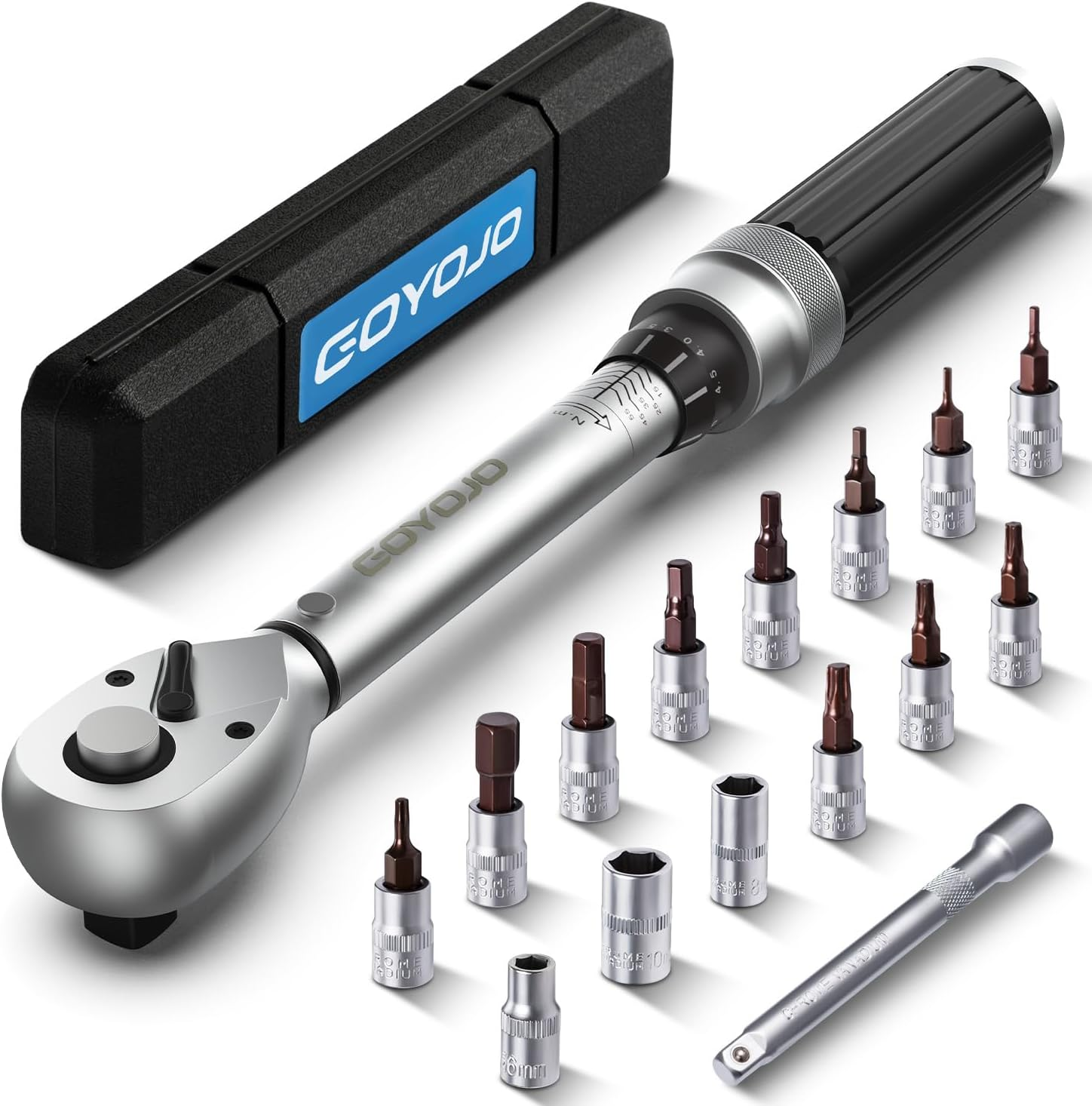 GOYOJO Torque Wrench 1.5-17.7 Ft-Lbs (2-24 N.M) Precision 1/4" Drive for Bicycles Motorcycles DIY & Light Automotive Durable Chrome Vanadium Steel ISO6789-2003, GB/T15729-2008, ASME B107.14M Certified image number 3