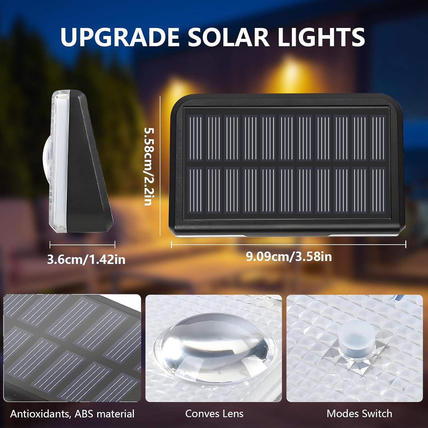 Solar Fence Lights Outdoor-Ip65 Waterproof 9 RGB Modes, High Brightness LED Fence Lights Solar Powered,Solar Wall Light for Backyard/Railing/Step/Patio/Pool (8 Pack) image number 4