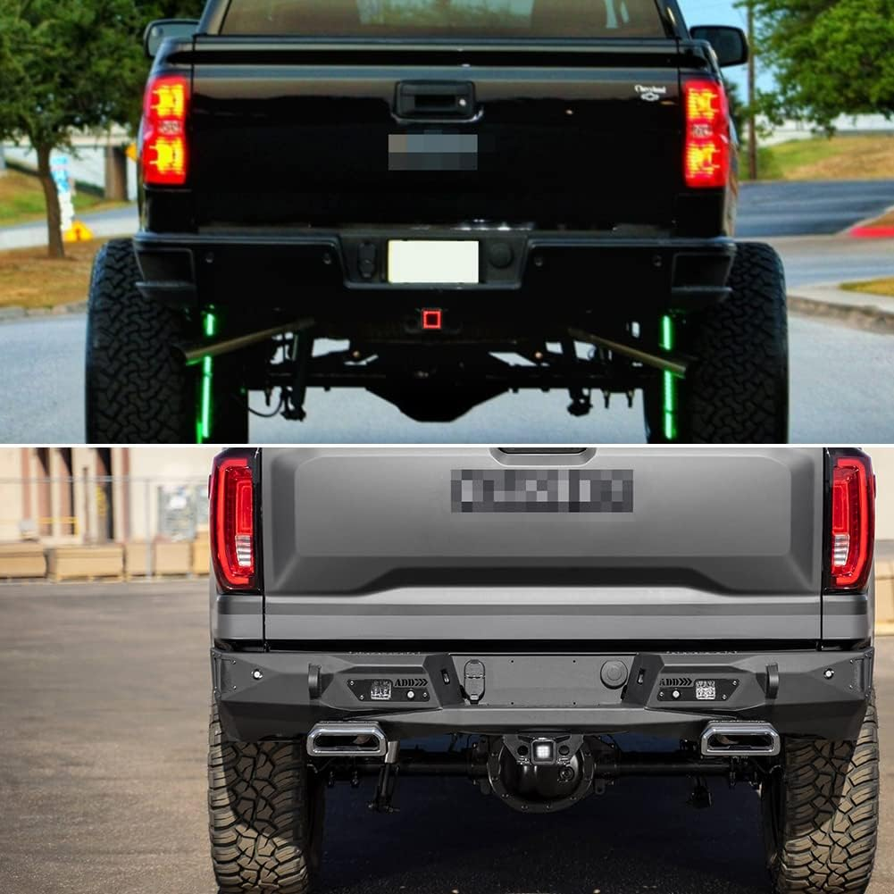 Tonsya 3-In-1 Smoked Lens Universal LED Hauling 2" Receiver Compatible with Truck SUV RV Trailer Rear Bumper Driving Lamp Brake Tail Reverse Tow Hitch Cover Light - Red Lens Led image number 5