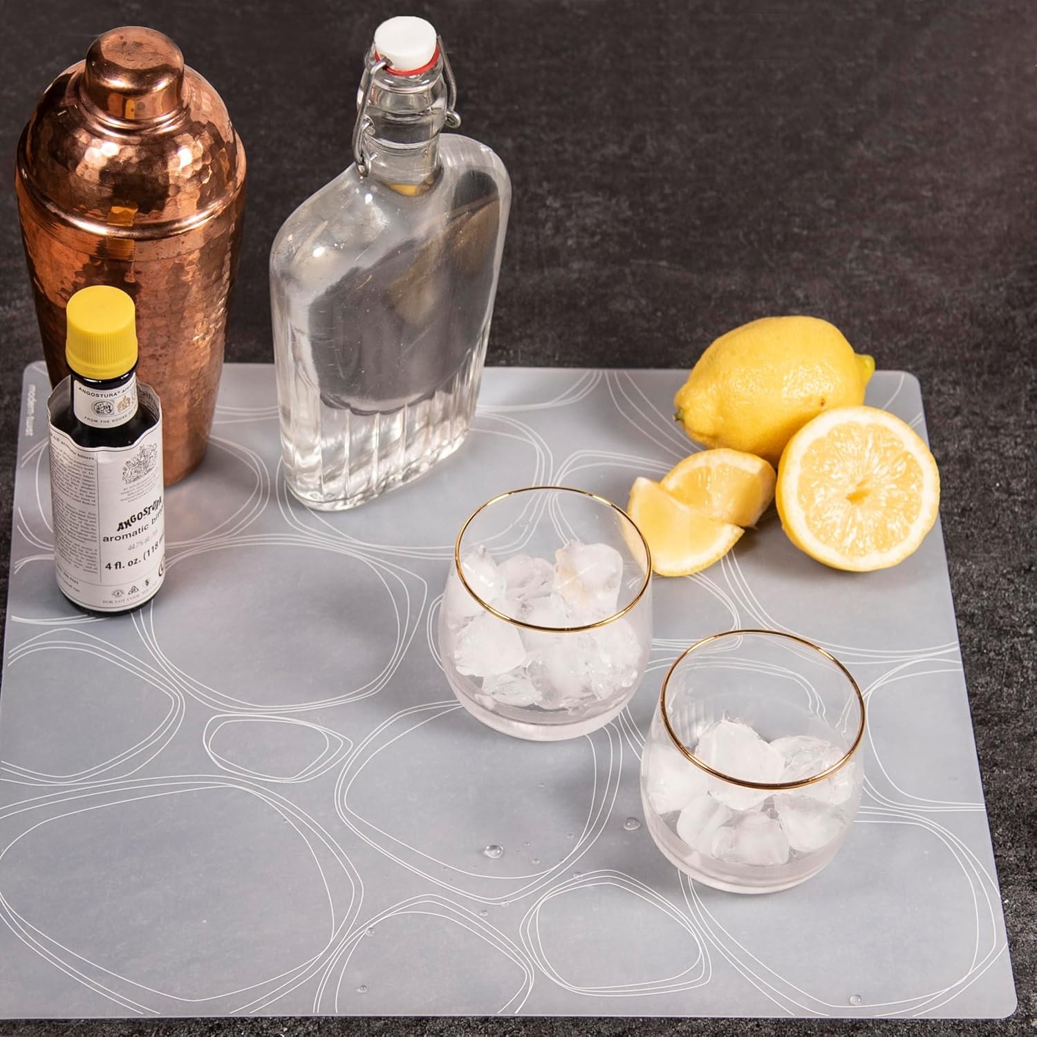 Modern-Twist 100% Plastic Free Silicone Tabletop, Dining, Decoration, Modern Design, Placemat Rectangle, White image number 4