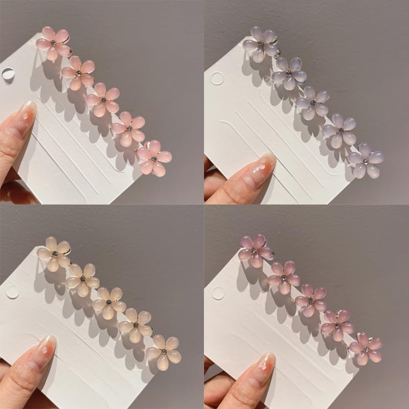 20 Pcs Mini Pearl Hair Claw Clip, Betterjonny Pearl Hair Barrettes Flower Pins Clips with Daisy Flower Design Sweet Cute Bangs Hair Barrettes Hair Accessories for Women Girls
