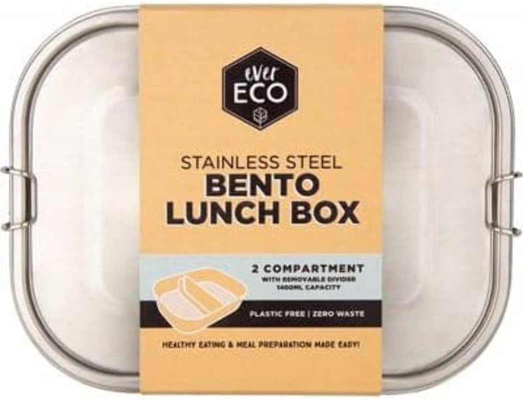 2-Compartment Stainless Steel Bento Lunch Box - 1400Ml image number 1