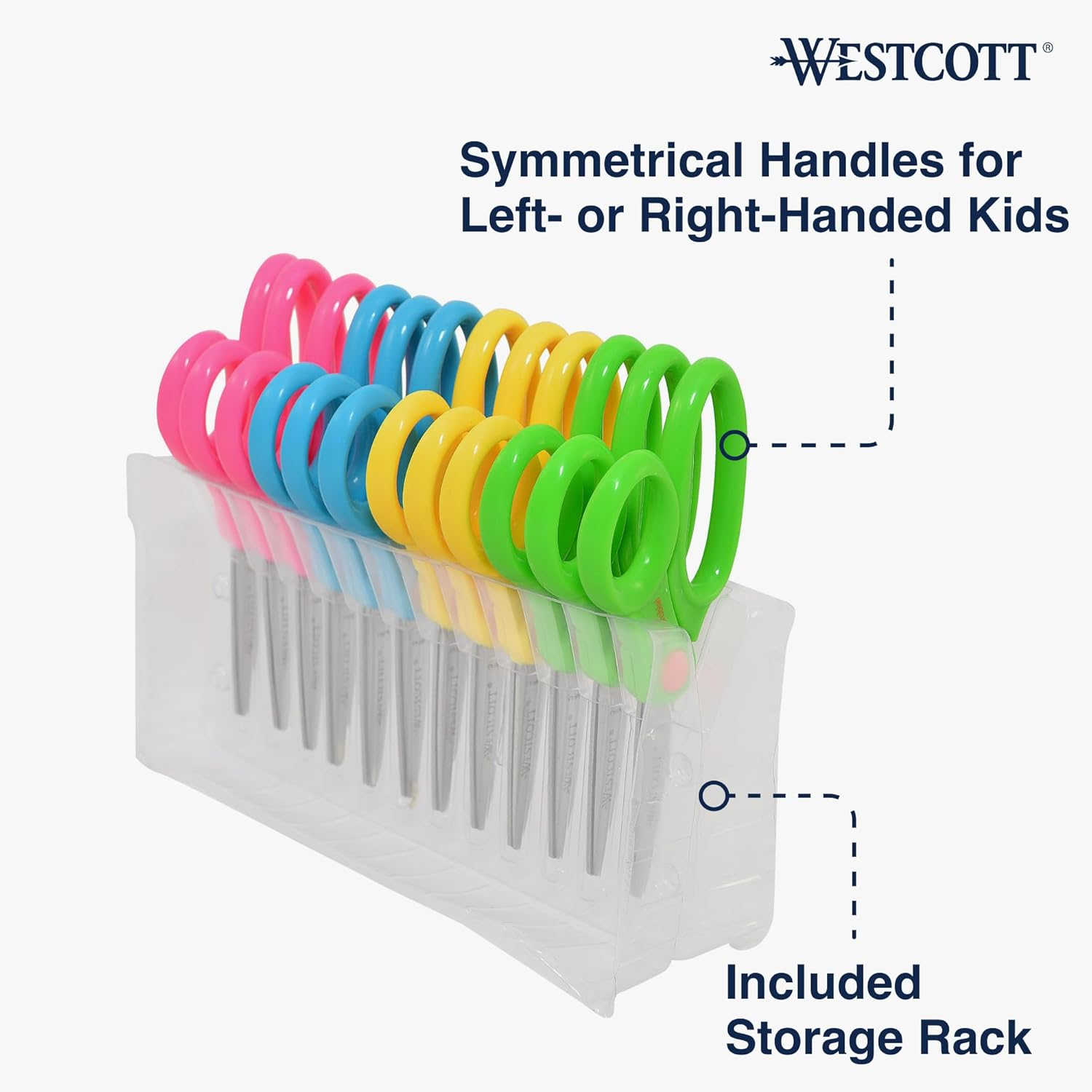 Westcott 5" School Pack of Kids Scissors with Anti-Microbial Protection, Blunt, Assorted Colors (Pack of 12) image number 5