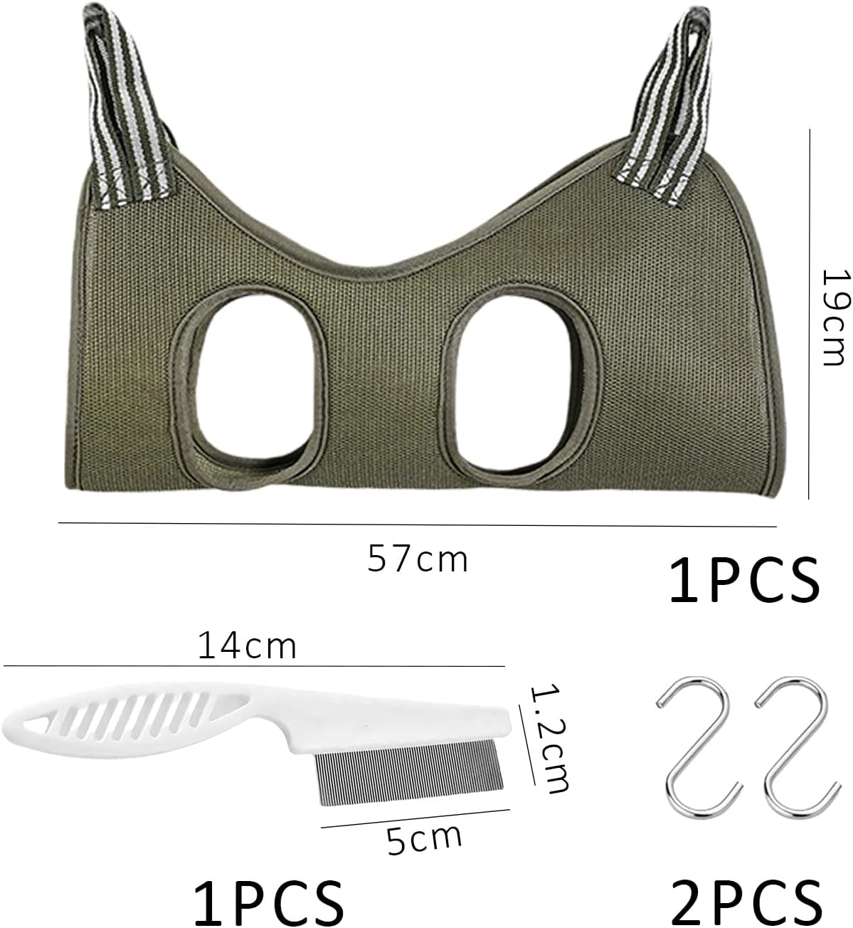 ZBHDEYG 1 Pet Grooming Bag, 1 Pet Flea Comb, Pet Nail Cutting Harness, Pet Grooming Hammock, Scratch and Bite Resistant Holder, Suitable for Cats and Dogs image number 2
