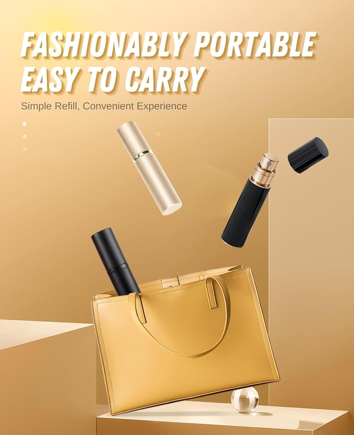 ASADAYS Perfume Atomiser Refillable - 10Ml Portable Travel Spray Bottle, Leak Proof Mini Size Perfume Atomizer Bottom Filling, Cologne Dispenser with Men and Women (CA 10Ml, Bath Rose Gold) - Cornwall Sea Blue image number 2