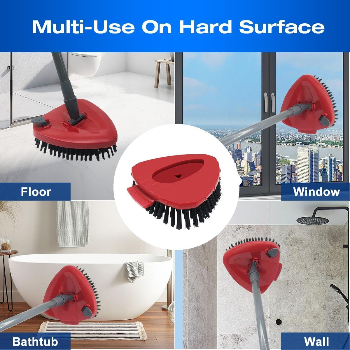 Scrubber for Vileda Turbo Easywring Floor Mop Scrubbing Brush Cleaning Brush for Bathroom and Kitchen Tiles(Filled with Bristle Brushes) image number 3