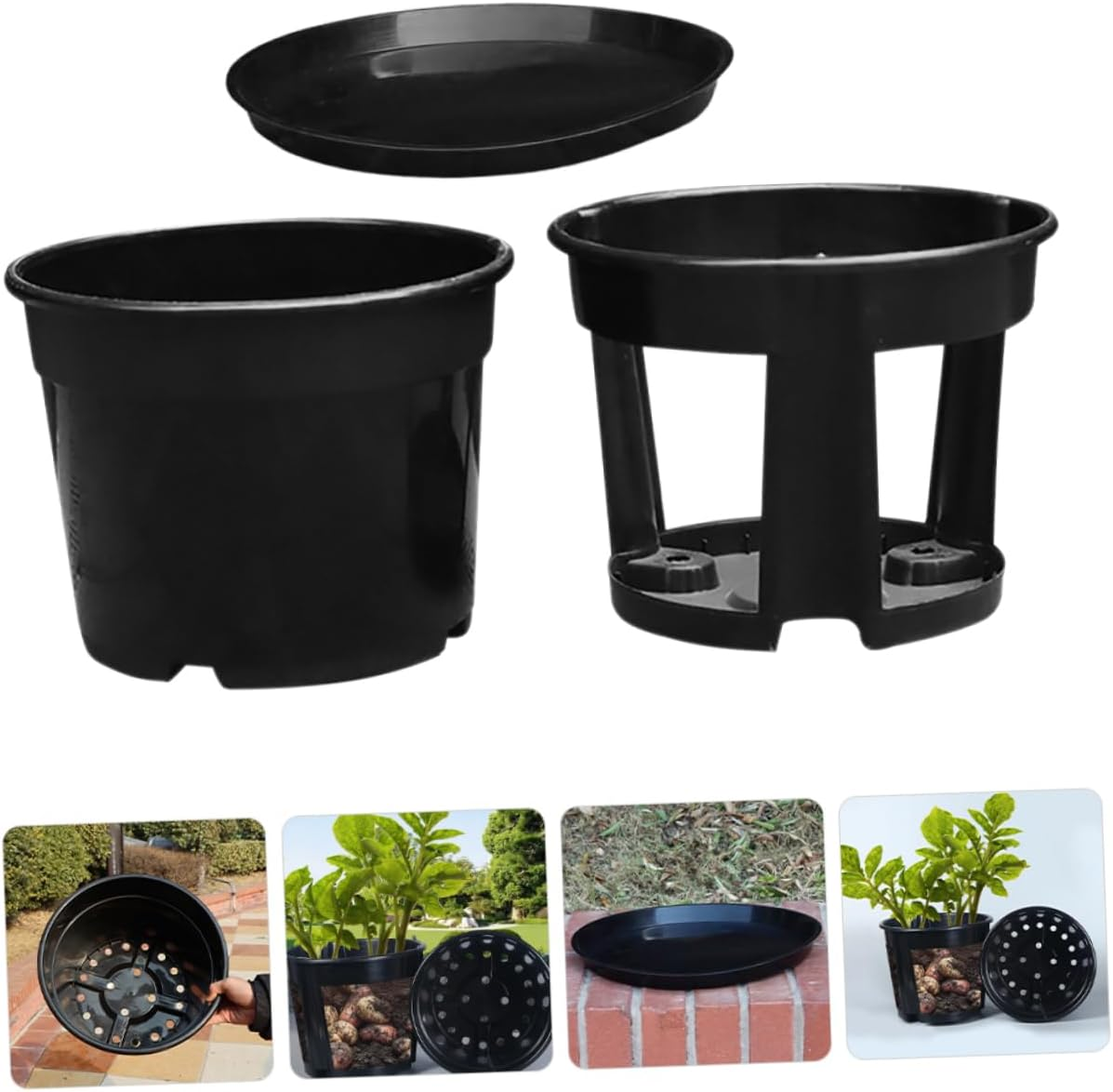 INOOMP 1Set Potato Planter Flower Pot for Gardening Includes Drainage for Optimal Water Circulation for Vegetables Flowers image number 5