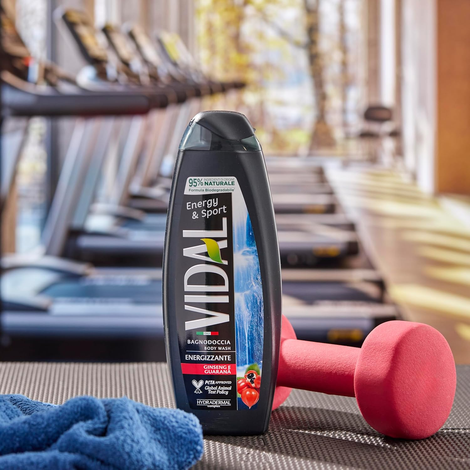Vidal Energy & Sport Doccia Shampoo Shower Gel with Ginseng and Guarana, 250 Ml + Italian Gourmet Polpa Di Pomodoro 400 G Tin image number 2